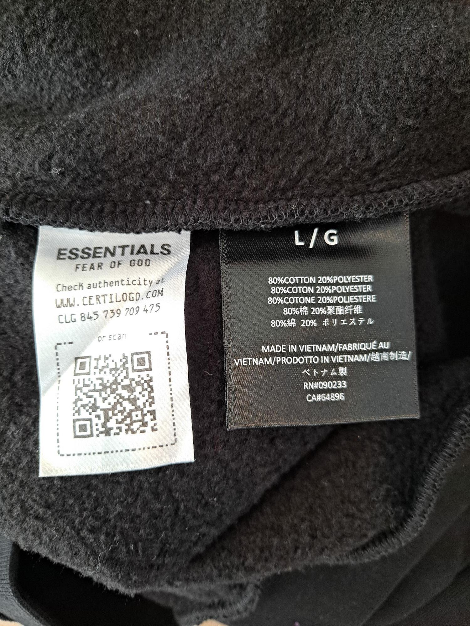 Essentials Fear of God Essentials Fleece Hoodie Black Size L Size US L / EU 52-54 / 3 - 4 Thumbnail