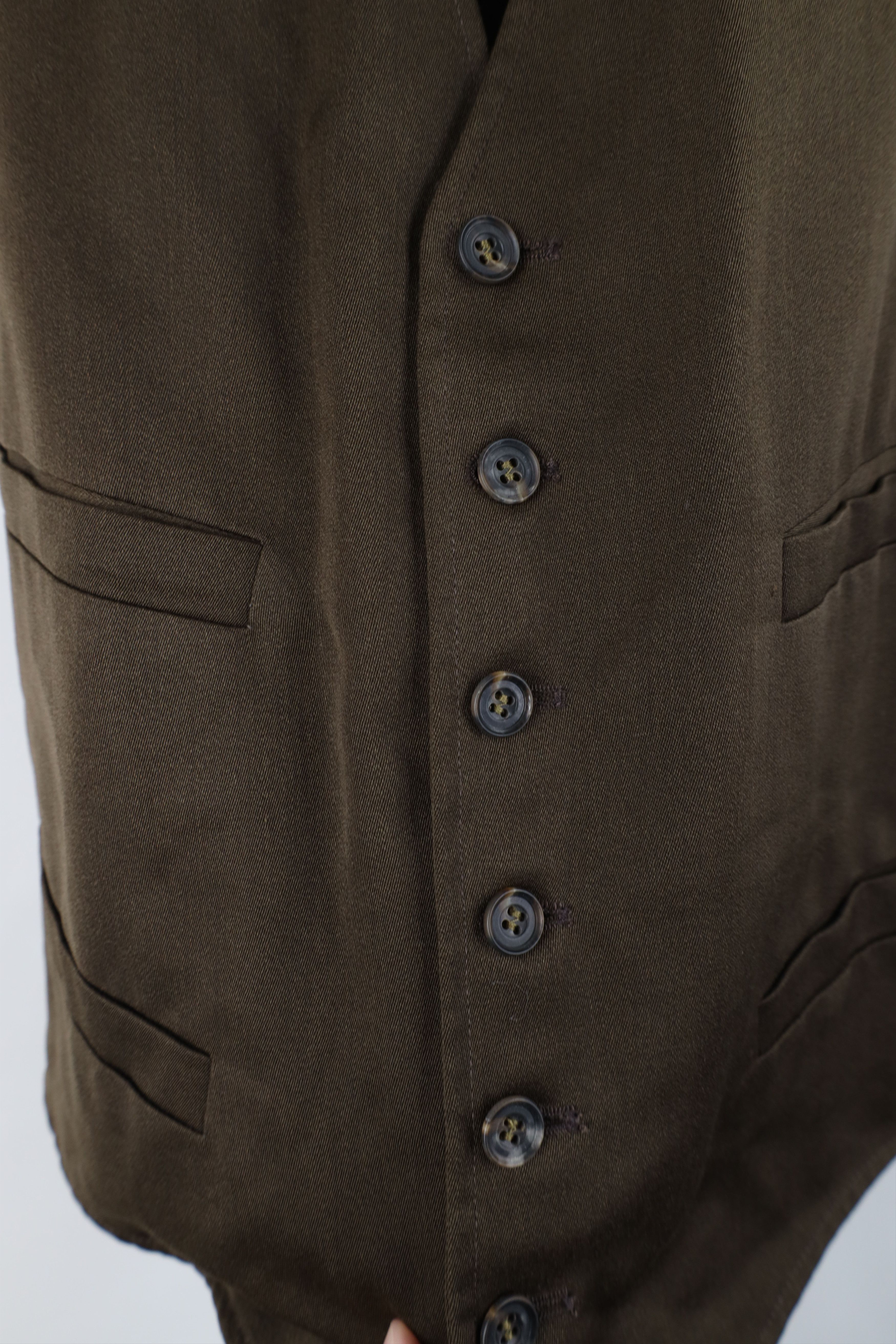 Vintage Vintage 50s 60s Rockabilly Gabardine Vest Jacket Brown USA Size US S / EU 44-46 / 1 - 4 Thumbnail