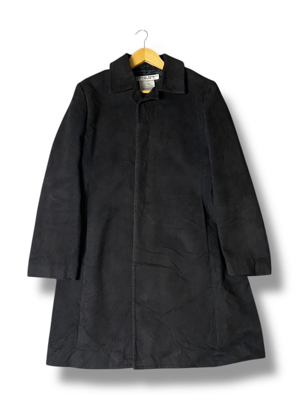 Japanese Brand × Katharine Hamnett London × Vintage Katherine Hamnett London Cotton Polyester Long Coat (130) Size US L / EU 52-54 / 3 - 1 Thumbnail