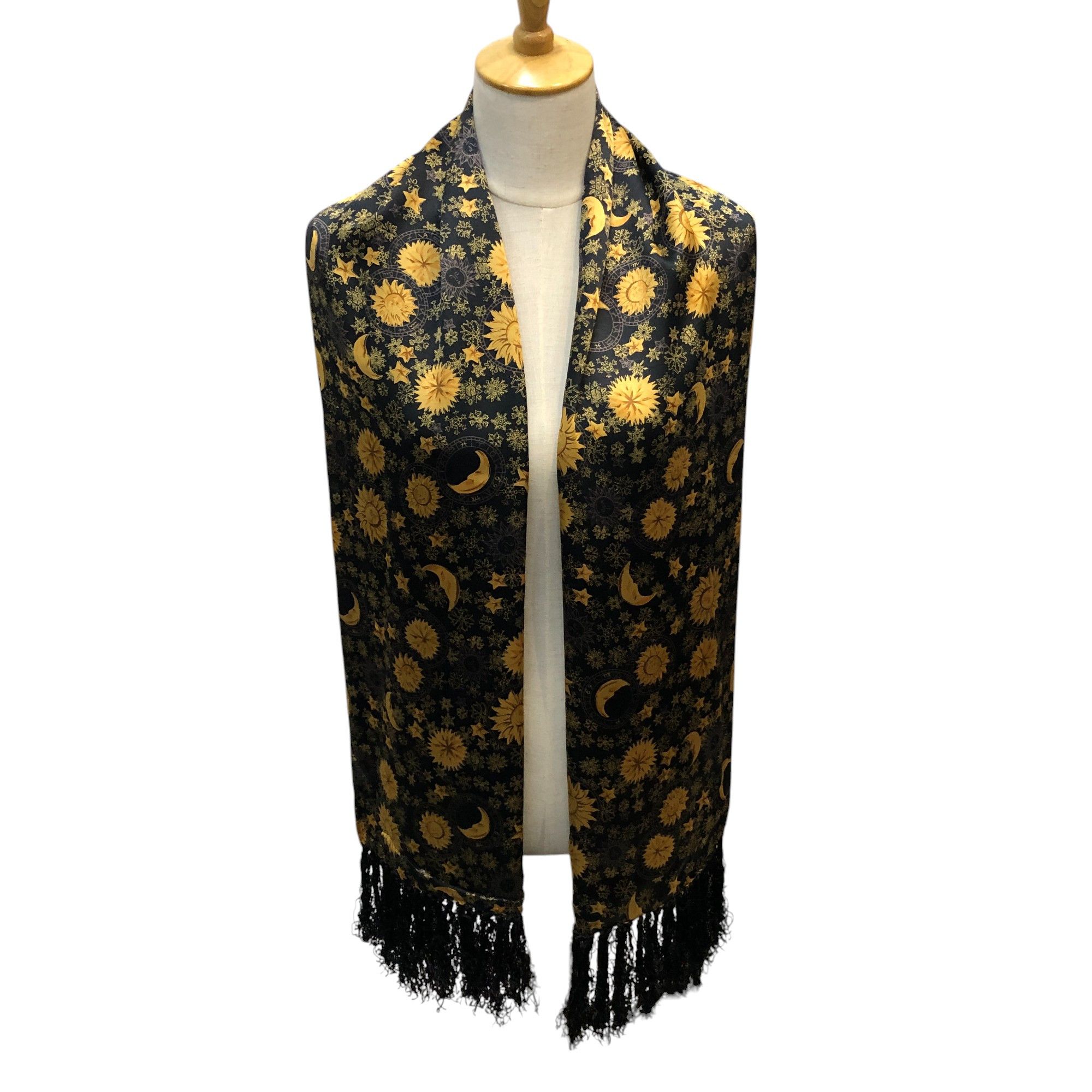 Japanese Brand Vintage Astrology Silk Scarf Muffler Stole V2910 Size ONE SIZE - 1 Thumbnail