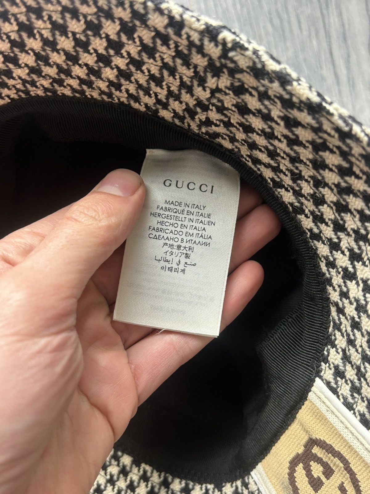 Gucci Gucci Houndstooth Bucket Hat with GG Detail Size ONE SIZE - 4 Thumbnail