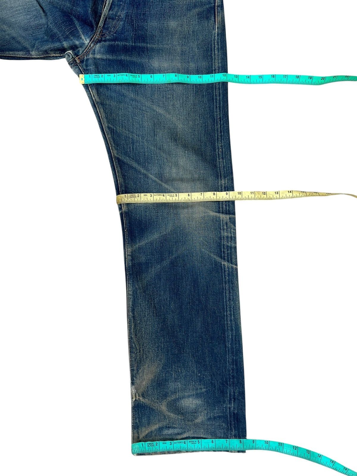 Full Count & Co. Trashed VTG Full Count Aging Dirty Mud Denim Selvedge Jeans Size US 32 / EU 48 - 5 Thumbnail