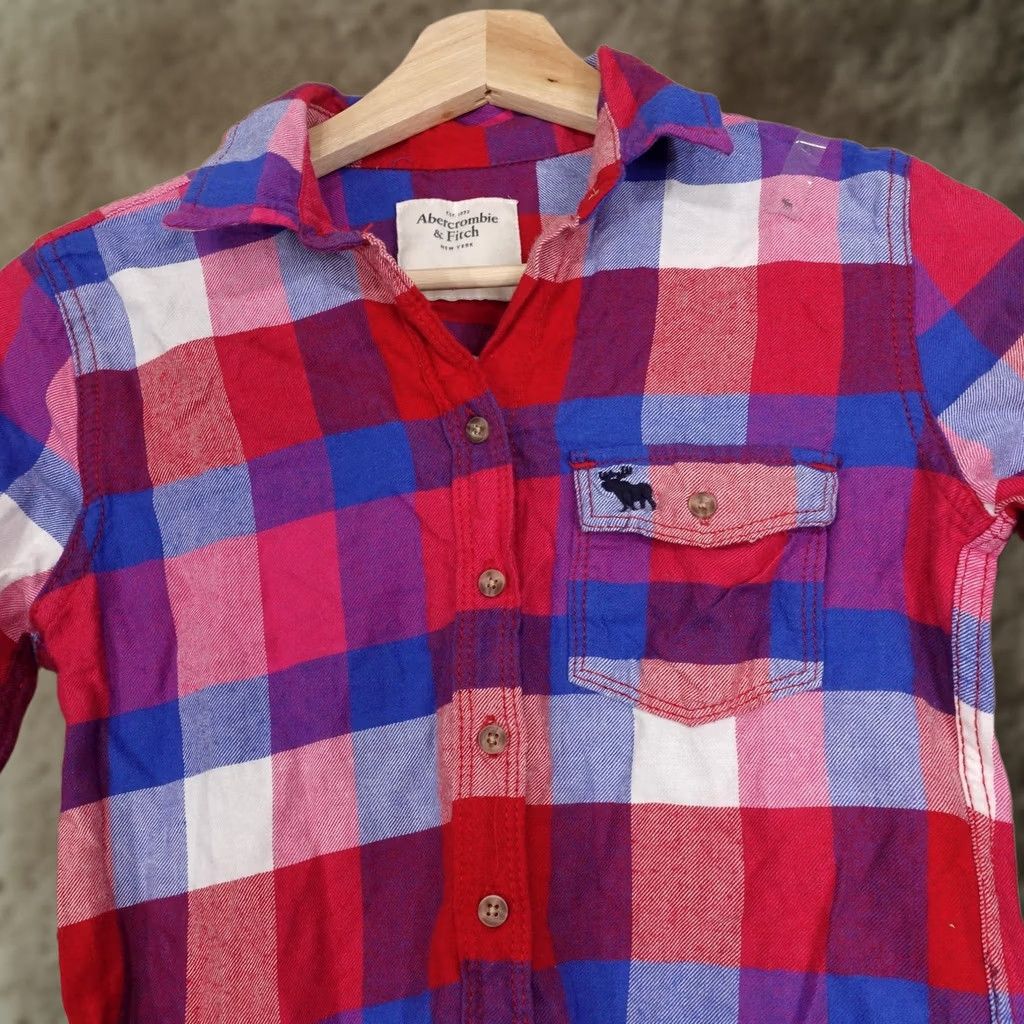 Abercrombie & Fitch Abercrombie & Fitch Womens Flannel Shirt Button-Up Plaid Long Sleeve XS Multicolor Size XS / US 0-2 / IT 36-38 - 1 Thumbnail