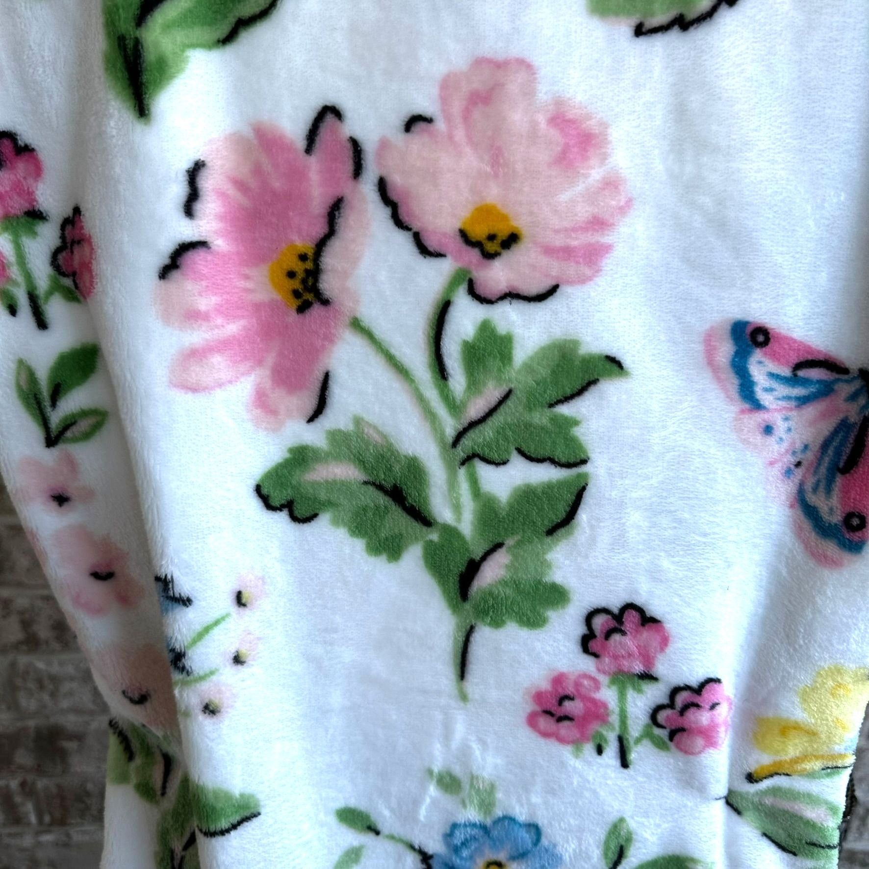 Designer × Handmade Studio Curate Plush Throw Butterflies Flowers 50 x 70 inch F Size ONE SIZE - 6 Thumbnail