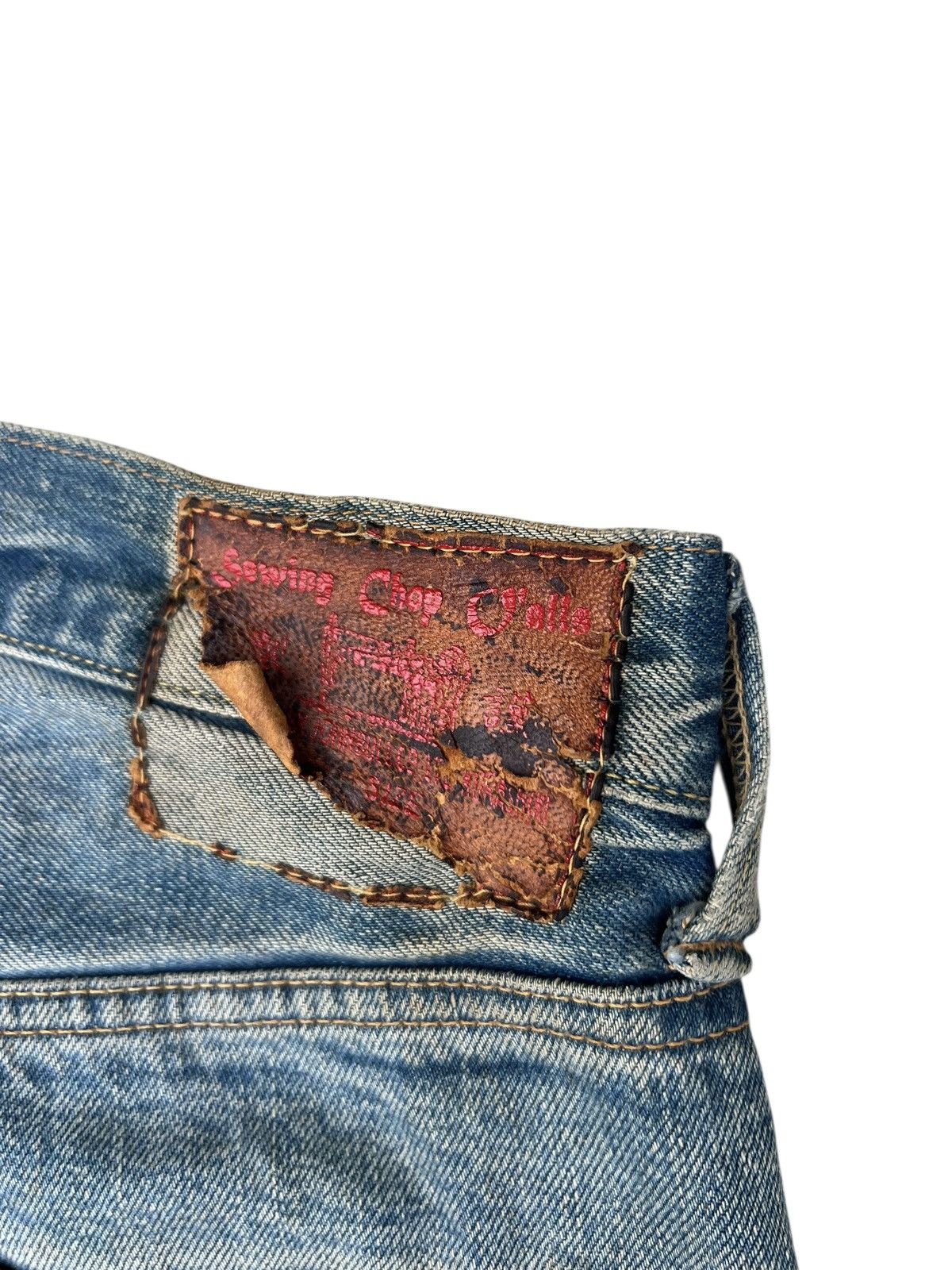 Johnbull Vintage 90s Sewing Chop Johnbull Stain Denim Selvedge Jeans Size US 34 / EU 50 - 20 Thumbnail