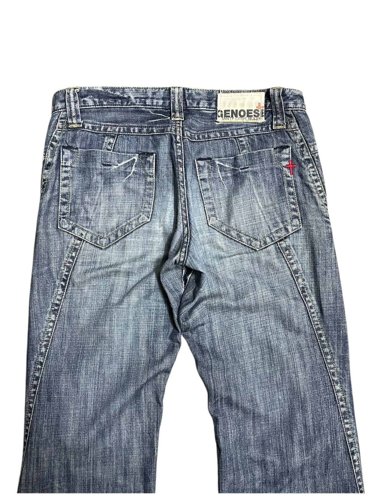 If Six Was Nine Vintage Y2k Genoese Tante Cose Buone Cross Logo Flare Jeans Size US 33 - 9 Thumbnail