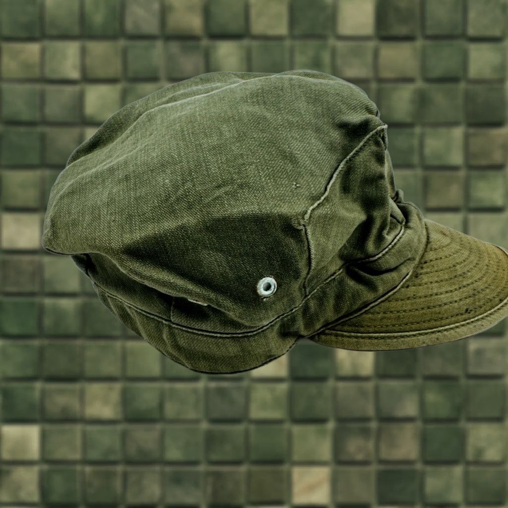 Vintage Vietnam Era OG-107 Utility Cap Shirt Mens Cap 1969 Green Cotton VW Waldman 1960s United States Green Mens Cap OG-107 Vietnam Era Original Wool? Size ONE SIZE - 1 Thumbnail