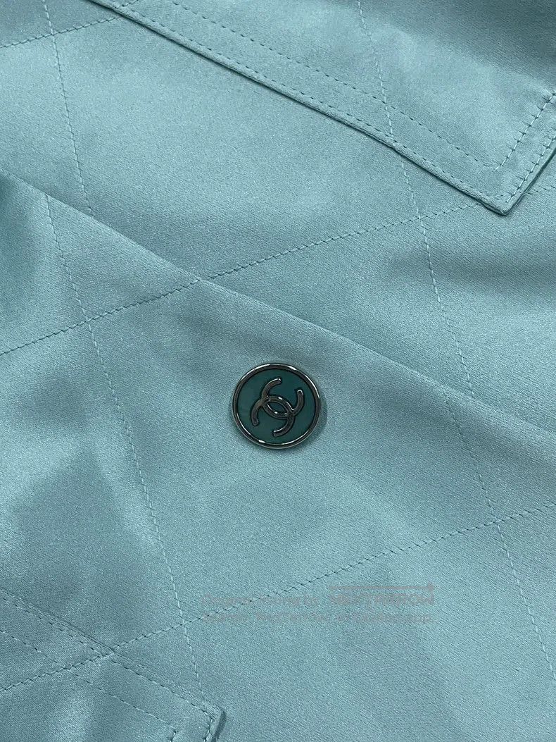 Chanel Chanel Lake green silk hooded jacket Size XS / US 0-2 / IT 36-38 - 4 Thumbnail