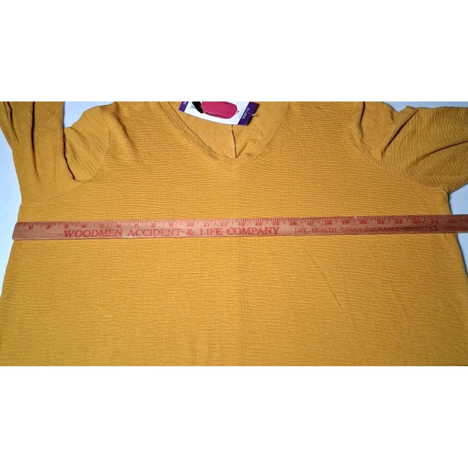 Adrianna Papell VINTAGE Adiranna Papell Tunic Shirt Women Plus Size 2XL Goldenrod Long Sleeve Stretch Size XXL / US 16-18 / IT 52-54 - 5 Thumbnail