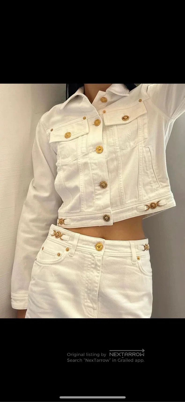 Versace Versace White Gold Button Denim Jacket . Size US M / EU 48-50 / 2 - 8 Thumbnail