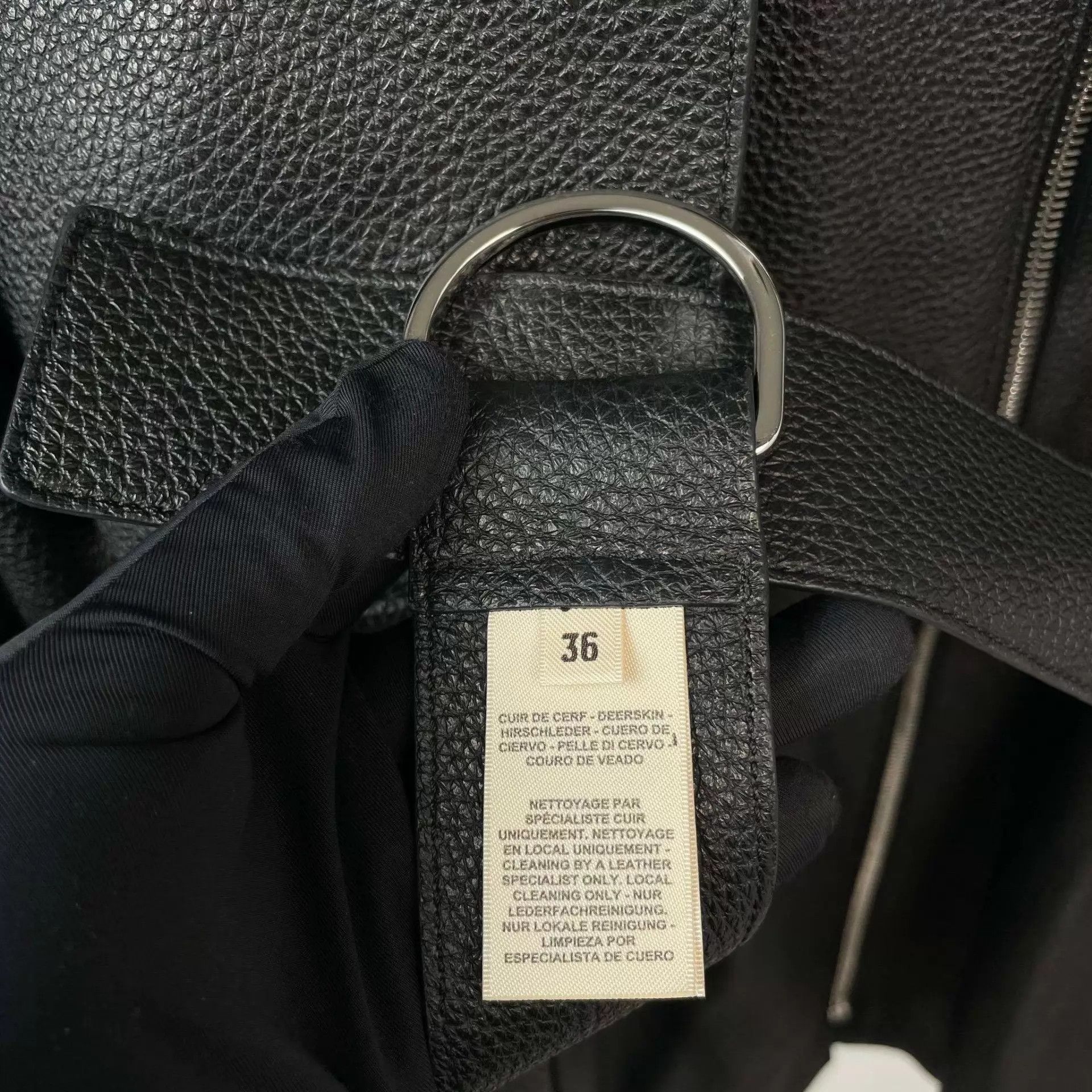 Hermes Mint Hermès Deerskin Jacket EU36 Black Size XS / US 0-2 / IT 36-38 - 4 Thumbnail