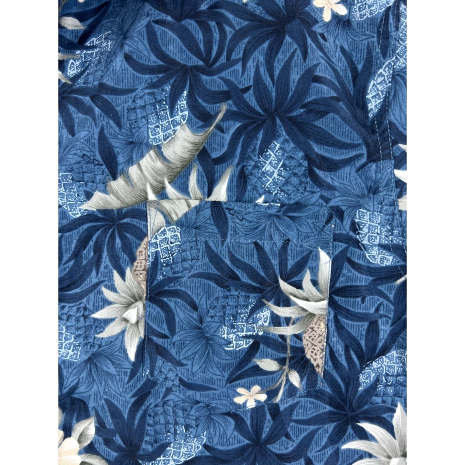 Vintage Coastal Shirt Men Medium Blue Floral Pineapple 100% Polyester Button Hawaiian Size US M / EU 48-50 / 2 - 6 Thumbnail