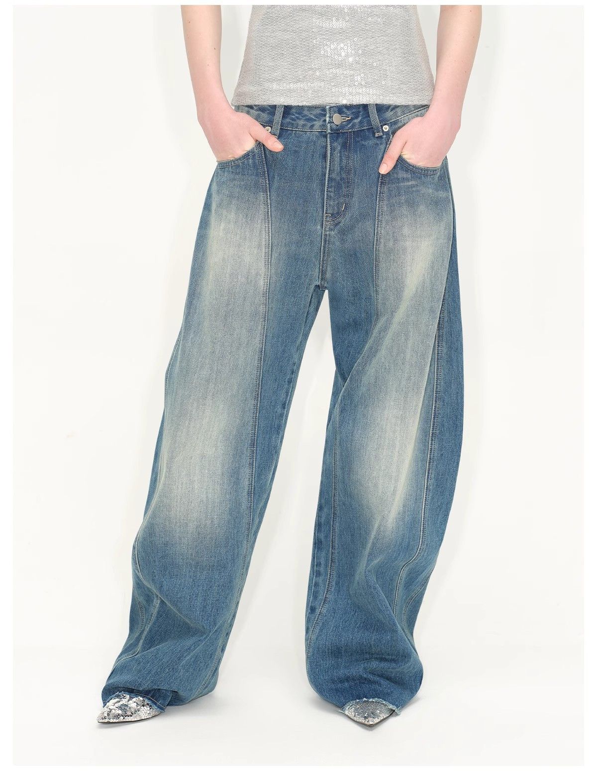 Japanese Brand American-style lightning scimitar baggy jeans men Size US 32 / EU 48 - 2 Thumbnail