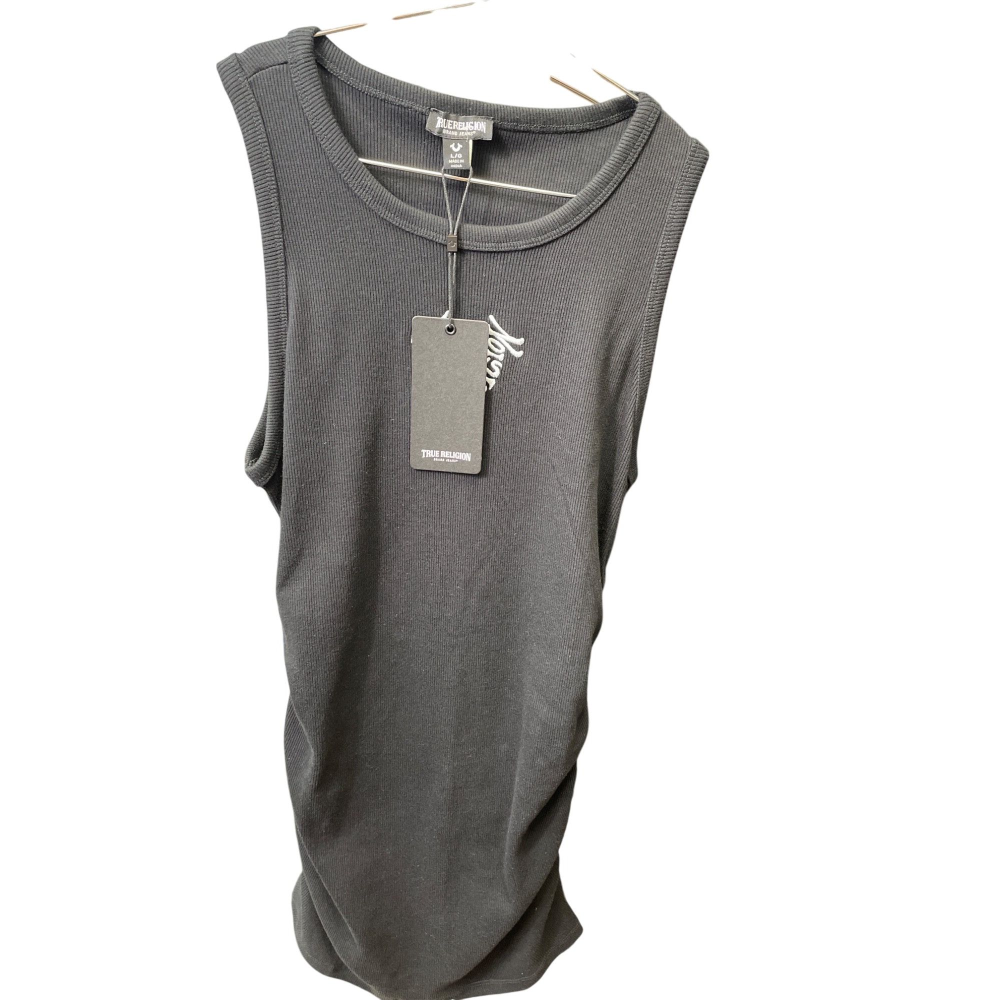 True Religion True Religion Womens Black HS Side Ruch Dress Size L SKU 908 Size L / US 10 / IT 46 - 1 Thumbnail