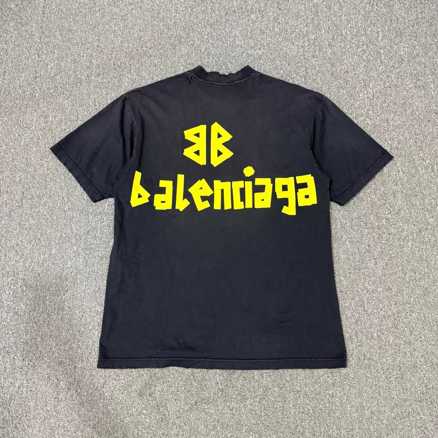 Balenciaga Balenciaga Yellow Tape Logo Black Destroyed Short XS Size US XS / EU 42 / 0 - 2 Thumbnail