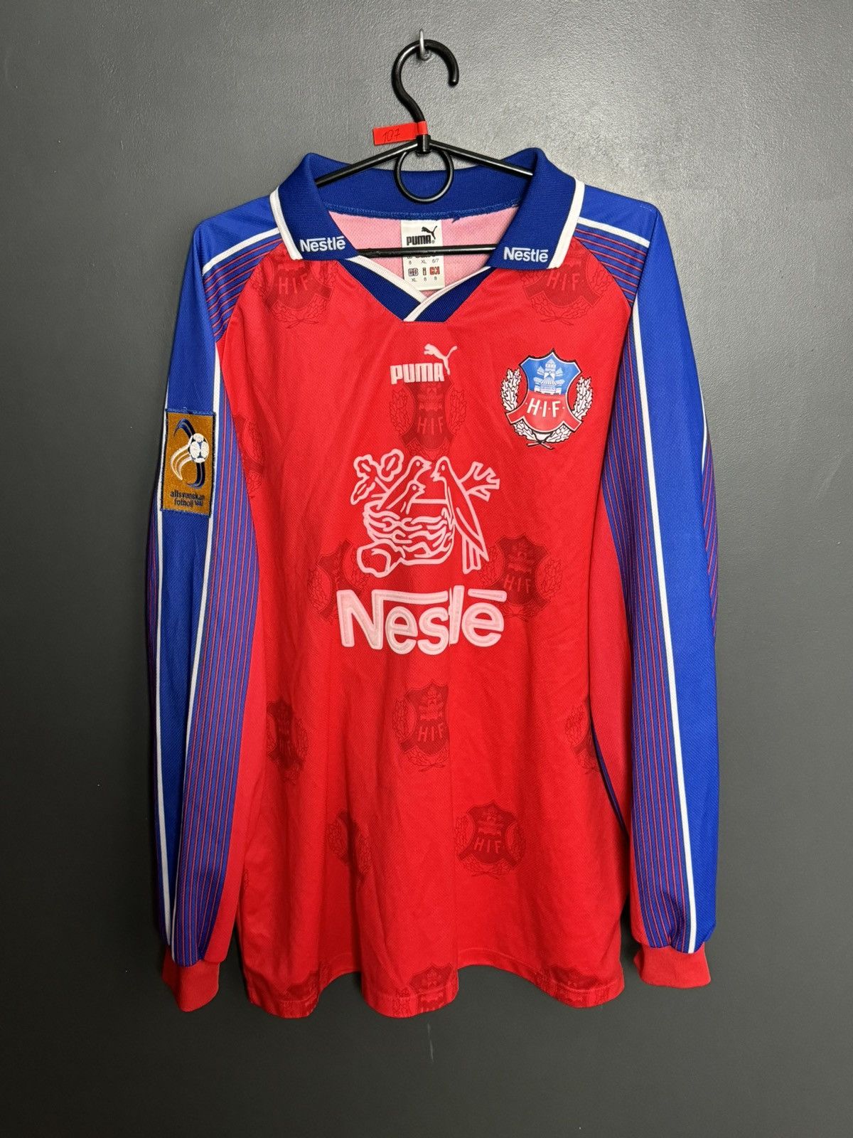 Puma Helsingborgs IF 98/99 Home Match Worn Football Jersey Size US XL / EU 56 / 4 - 1 Thumbnail