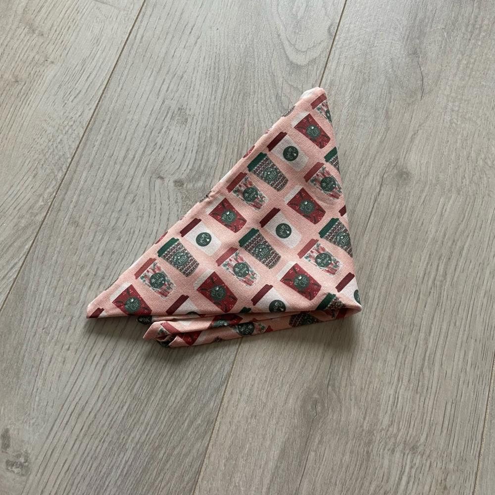 Designer Pink Starbucks Coffee Dog Bandana Size ONE SIZE - 2 Thumbnail