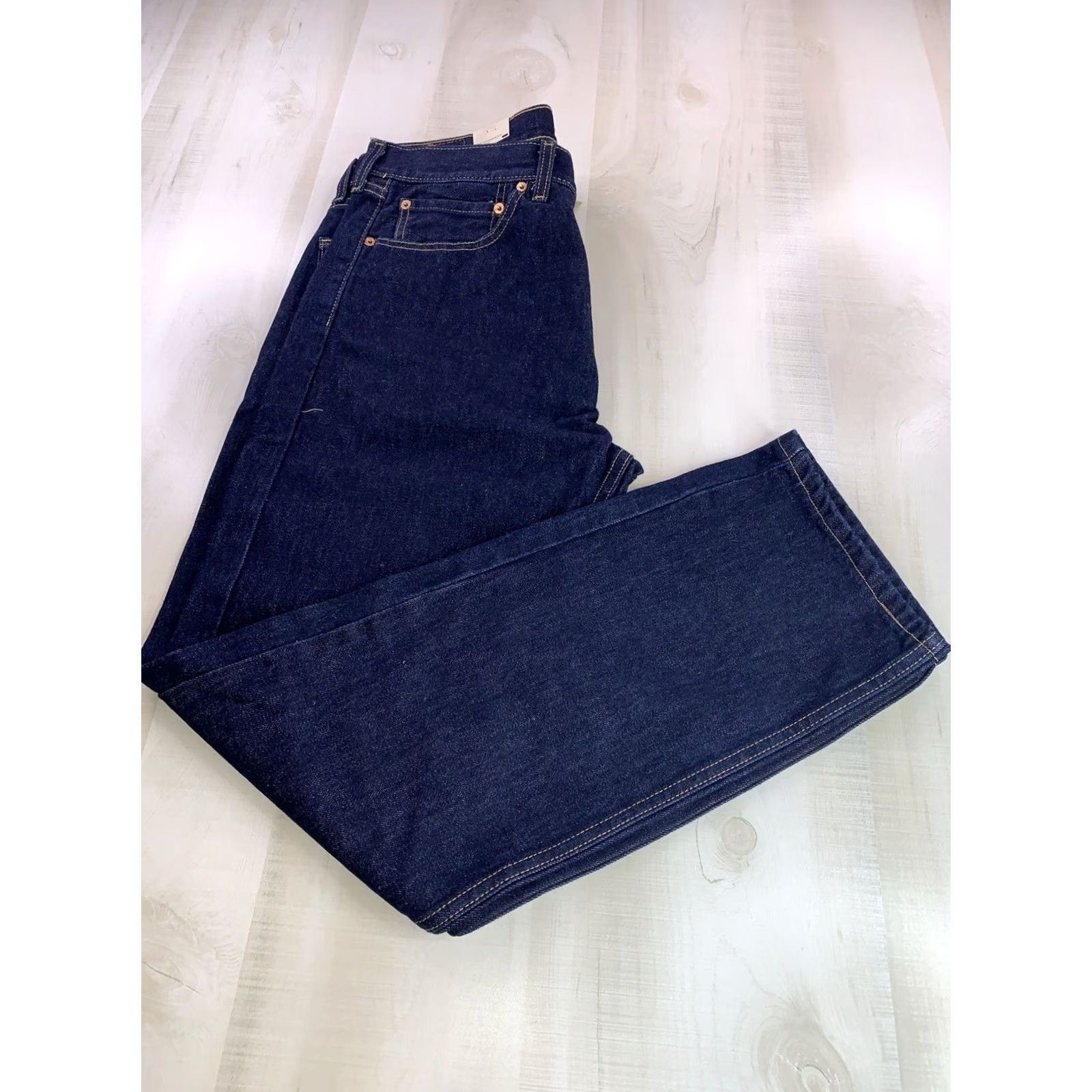 Levi's Levi’s 505 Regular Fit Straight Leg Jeans Men 36x32 Dark Wash Denim Cotton Blend Blue NWT-12322 Size US 36 / EU 52 - 6 Thumbnail