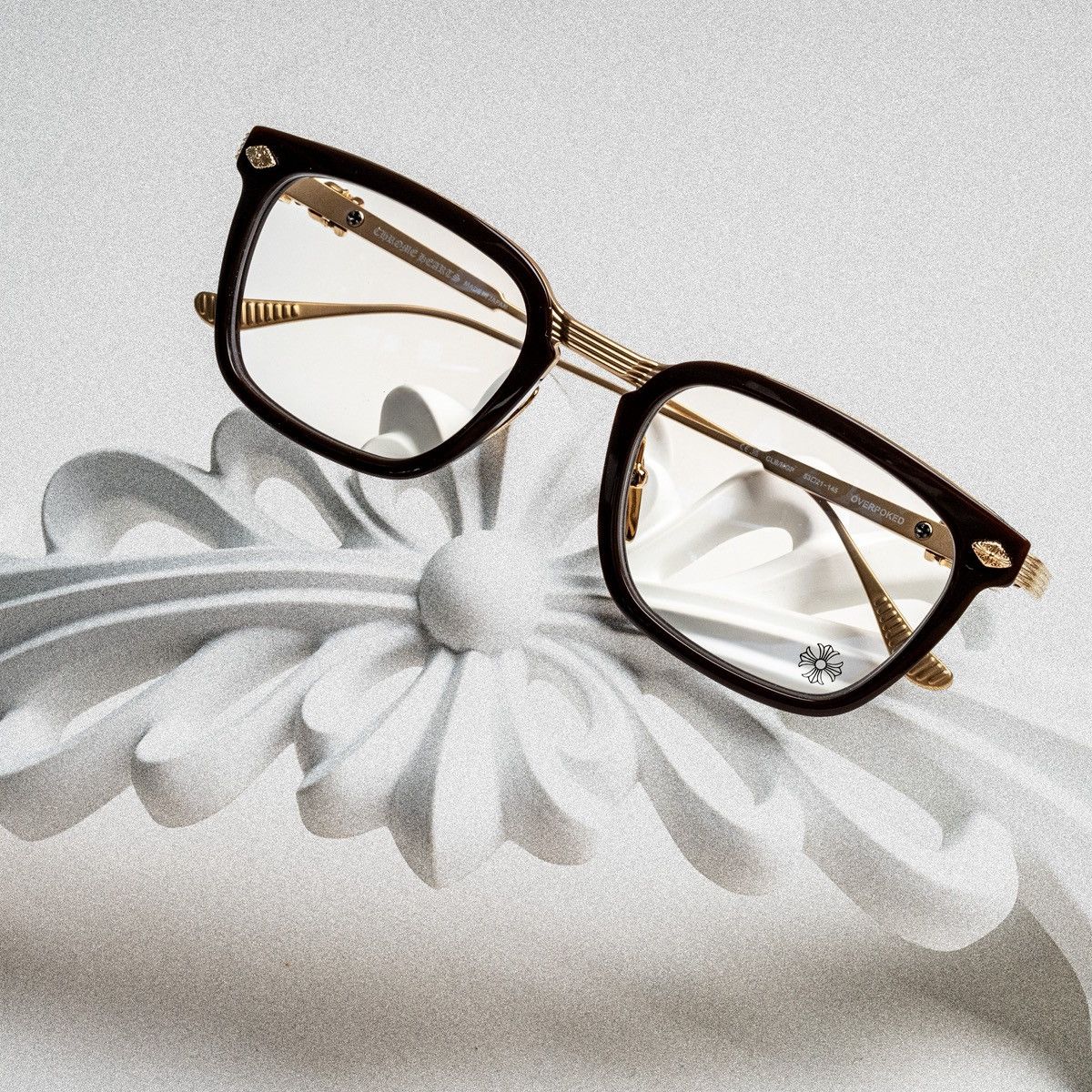 Chrome Hearts CHROME HEARTS OVERPOKED CLASSIC BROWN/ MATTE GOLD PLATED GLASSES Size ONE SIZE - 5 Thumbnail