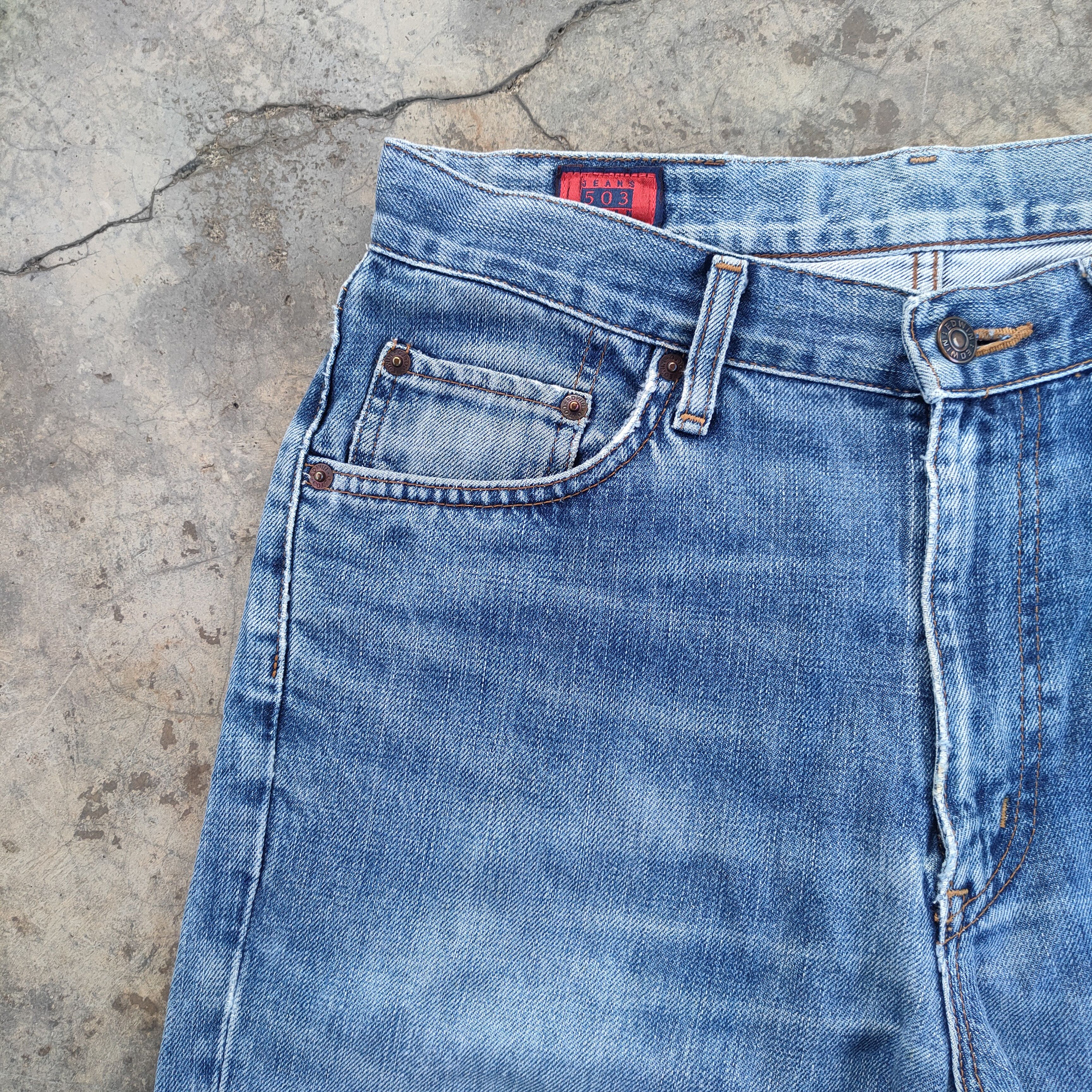 Edwin × Jean × Vintage W32 VINTAGE EDWIN 503 FADED RIPPED JEANS DENIM PANTS Size US 32 / EU 48 - 6 Thumbnail