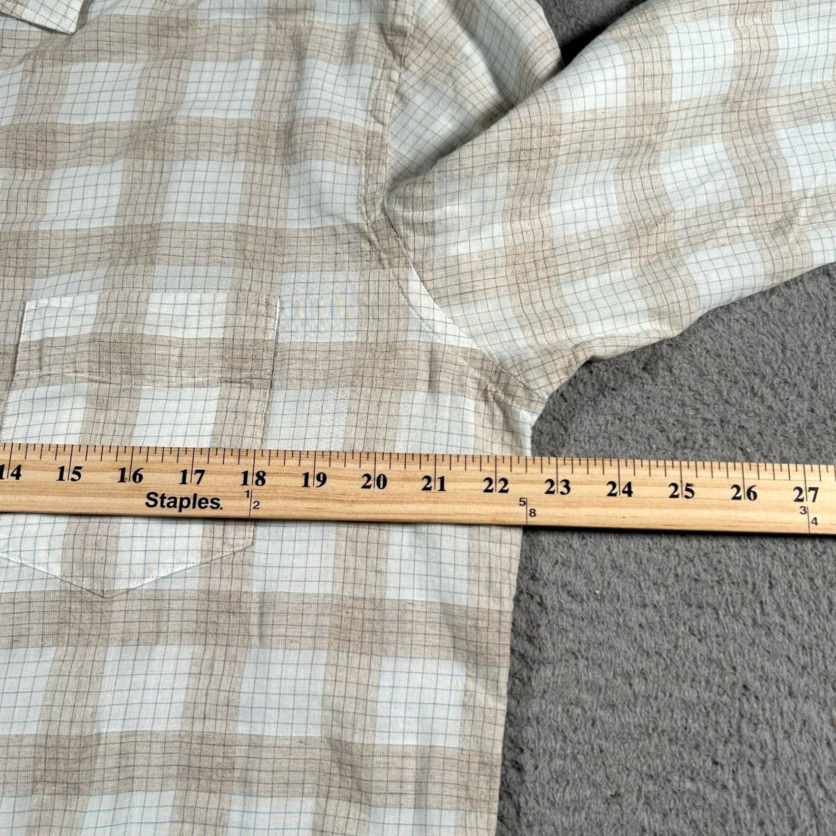 Billy Reid Billy Reid Shirt Mens XL Beige White Plaid Standard Fit Button Up Casual Wear Shirt Mens XL Beige White Plaid Size US XL / EU 56 / 4 - 6 Thumbnail