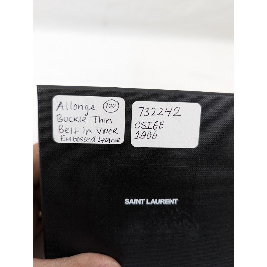 Saint Laurent Paris o1rshd1 Size: 100 / Embossed Leather Buckle Belt in Black Size 40 - 19 Thumbnail