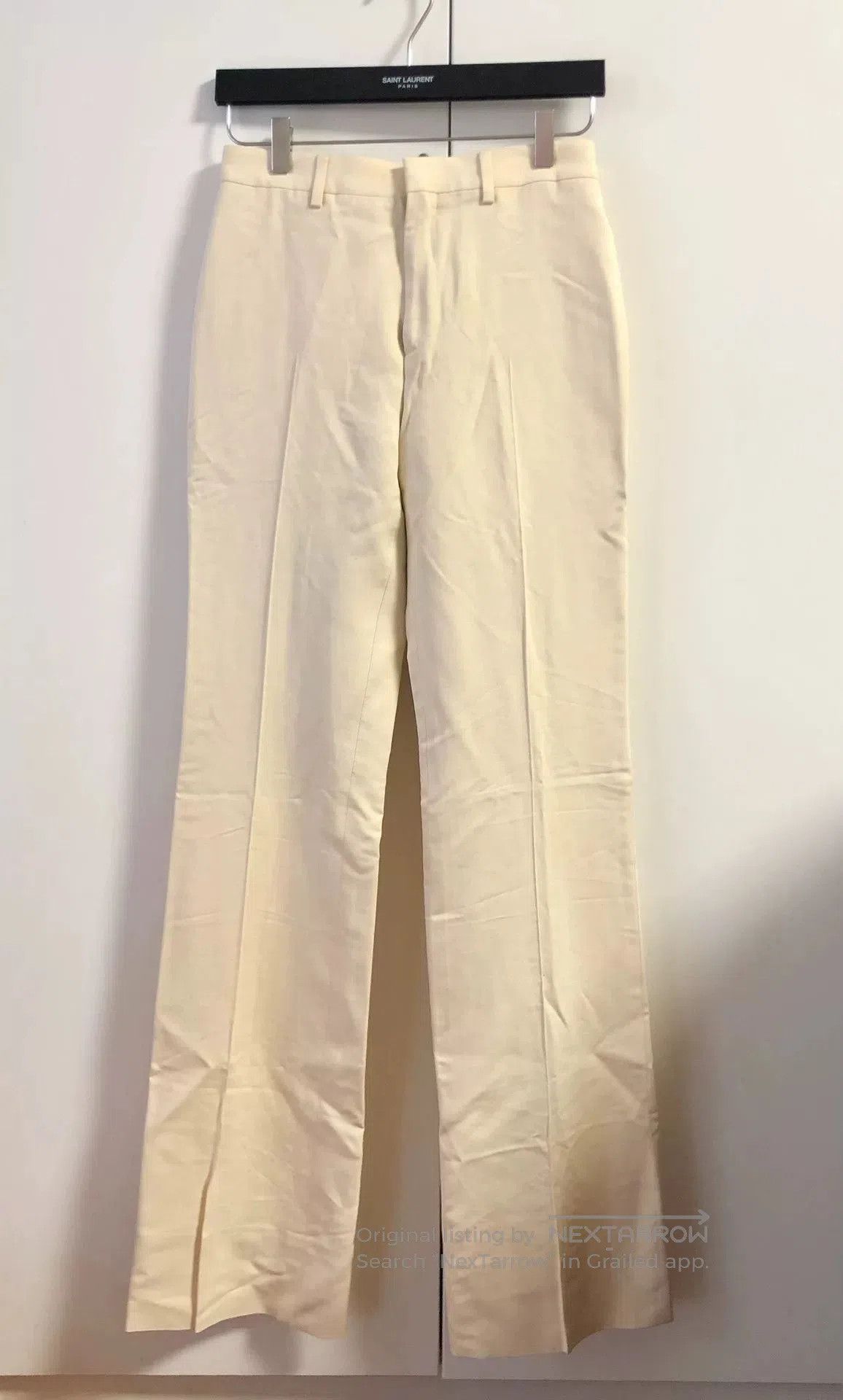 Celine celine beige silk flared pants. Size 35" - 1 Thumbnail