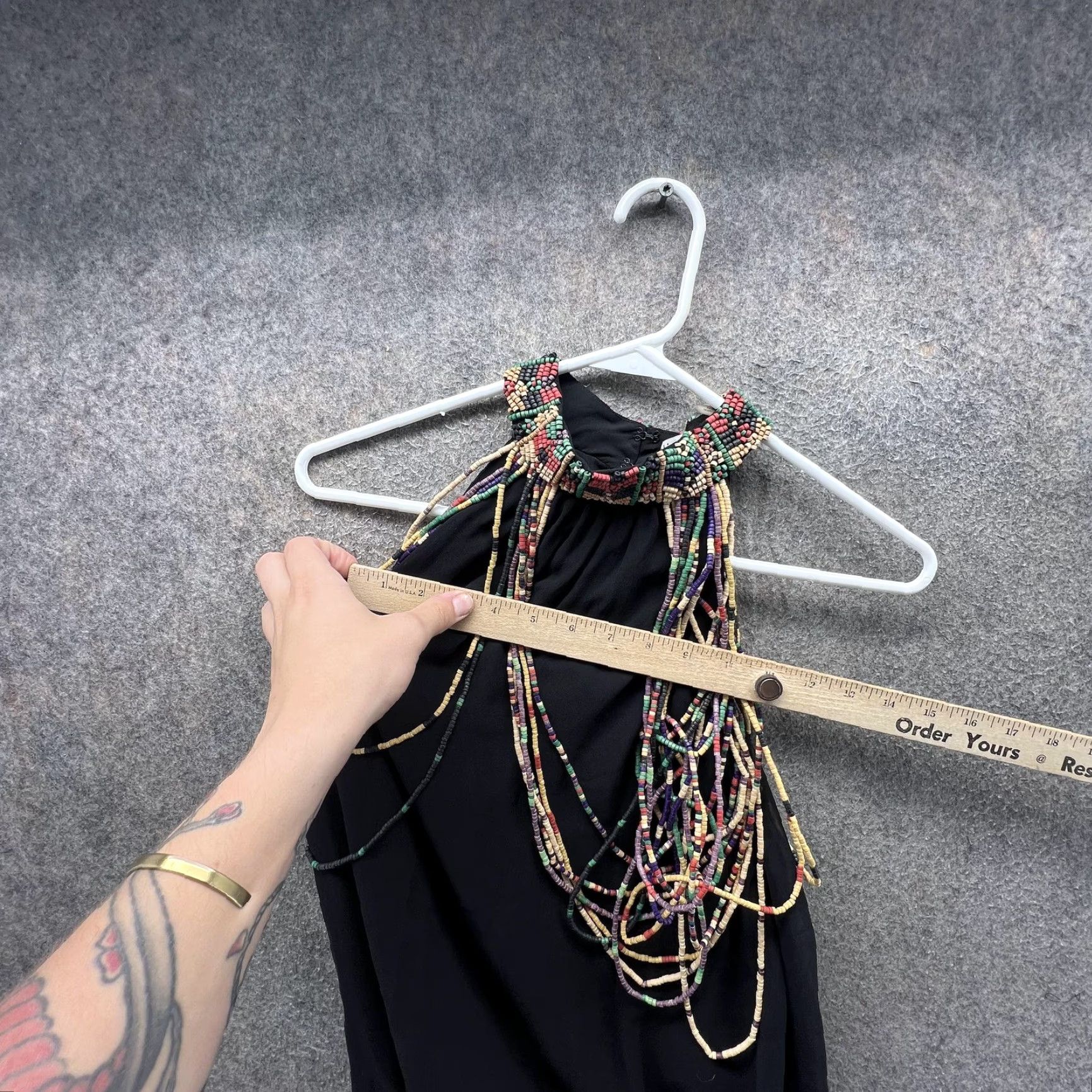 Alice + Olivia Alice + Olivia Blouse Camisole Womens Medium Black Beaded Halter Embellished Top Size M / US 6-8 / IT 42-44 - 4 Thumbnail