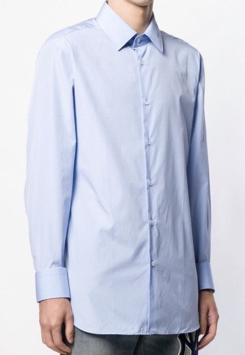 Gucci Gucci Blue Poplin GG Embroider Collar Slim Fit Shirt 16 NWT Size US L / EU 52-54 / 3 - 5 Thumbnail