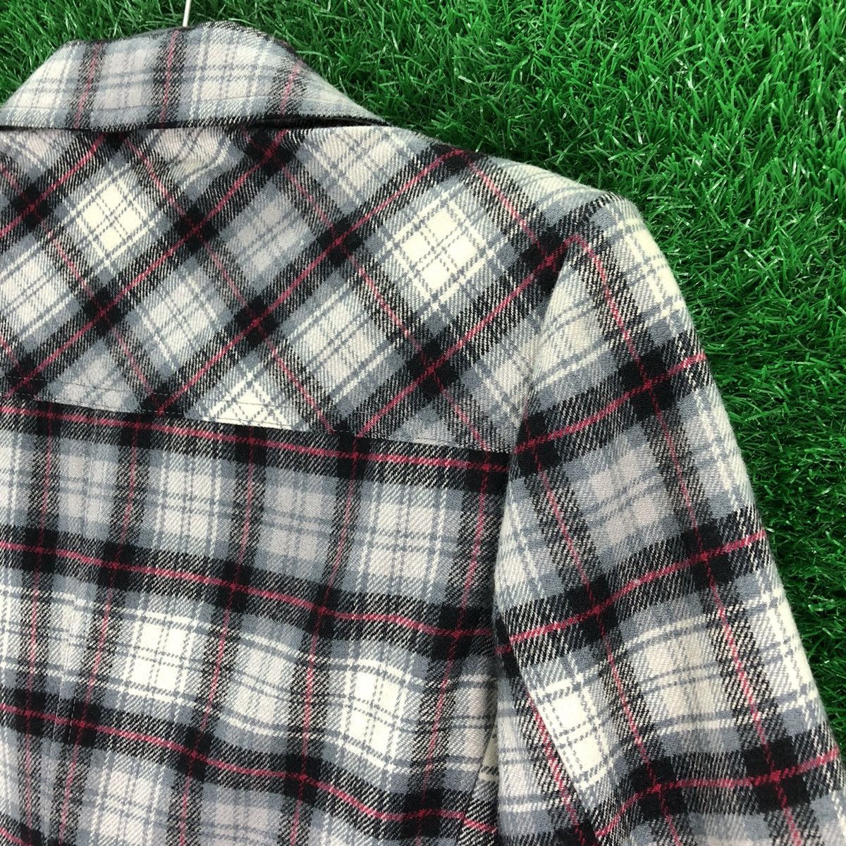 Japanese Brand Vintage 80's Wool Coat Jacket Checkered for Ladies by VIVID Size XS / US 0-2 / IT 36-38 - 5 Thumbnail