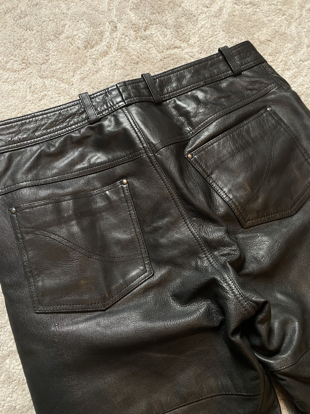 If Six Was Nine Black Vintage Goat Leather Opium Pants Size US 35 - 6 Thumbnail