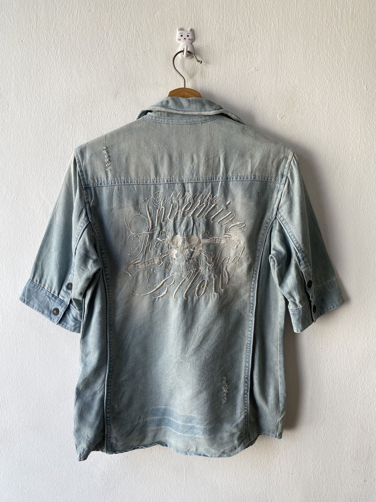 In The Attic × Seditionaries In The Attic Sublimation Skull Distressed Button Shirt Size US M / EU 48-50 / 2 - 4 Thumbnail