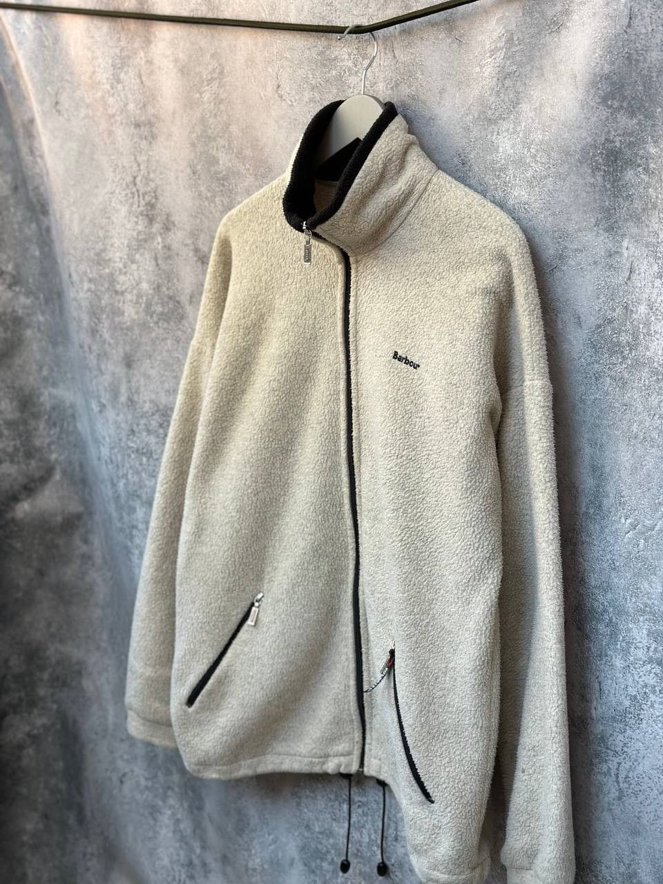 Barbour Polartec Fleece Ivory Full Zip Sweater Long Sleeve