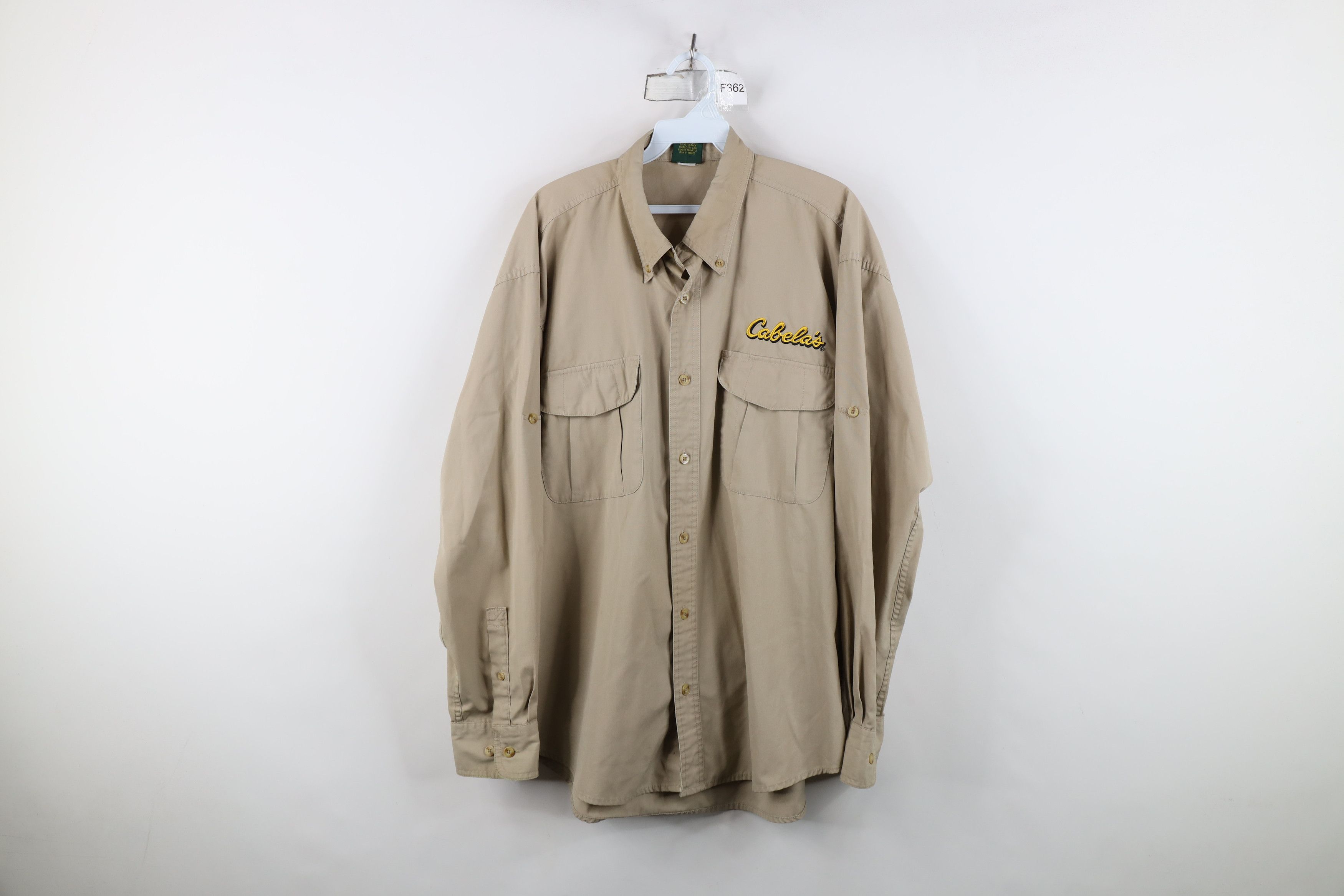 Cabelas Vintage 90s Cabelas Spell Out Safari Bush Button Shirt Size US L / EU 52-54 / 3 - 1 Thumbnail