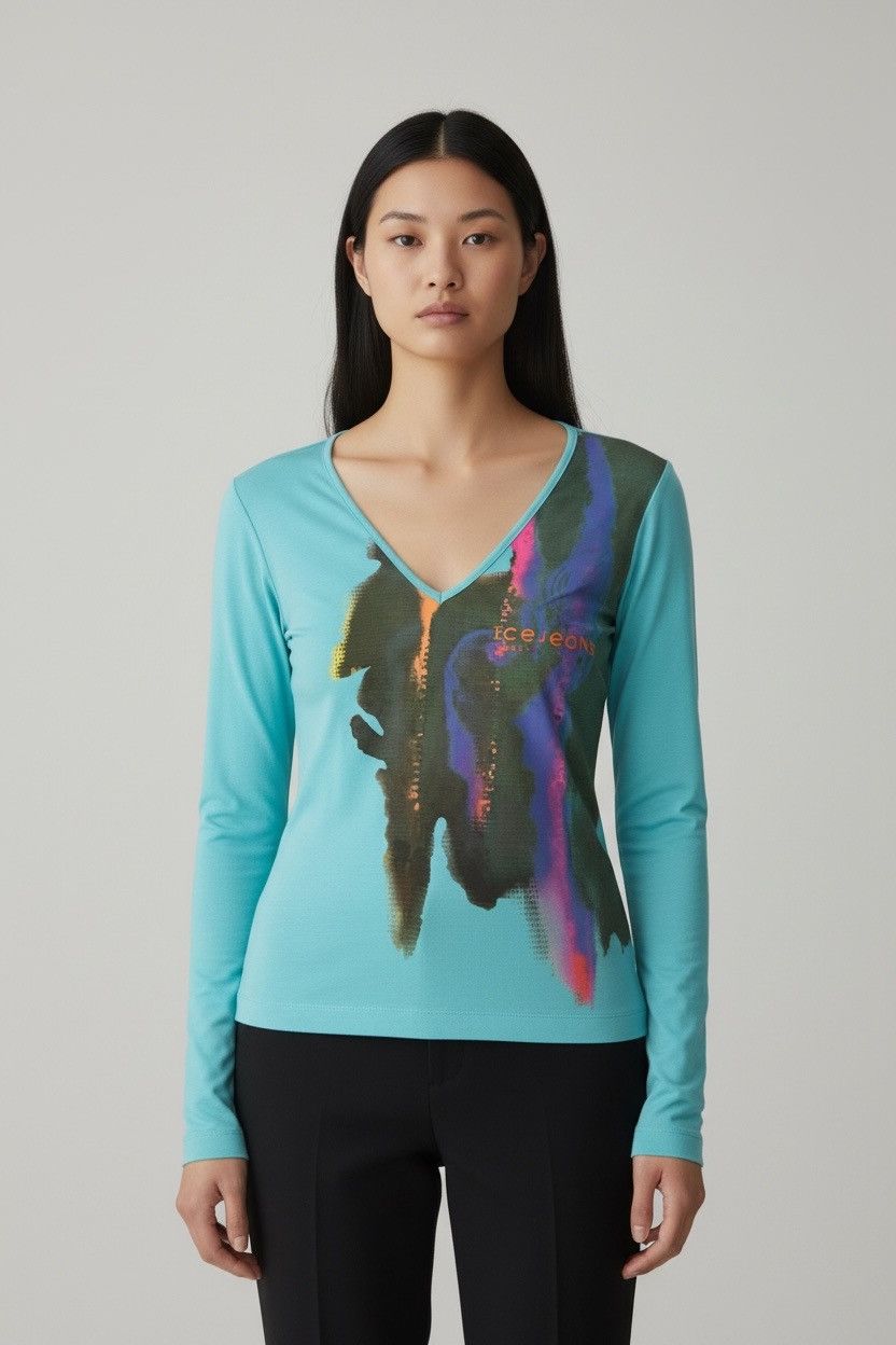 Iceberg Iceberg Ice Jeans Women’s Blue Long Sleeve T-Shirt Size 42 Size M / US 6-8 / IT 42-44 - 1 Thumbnail