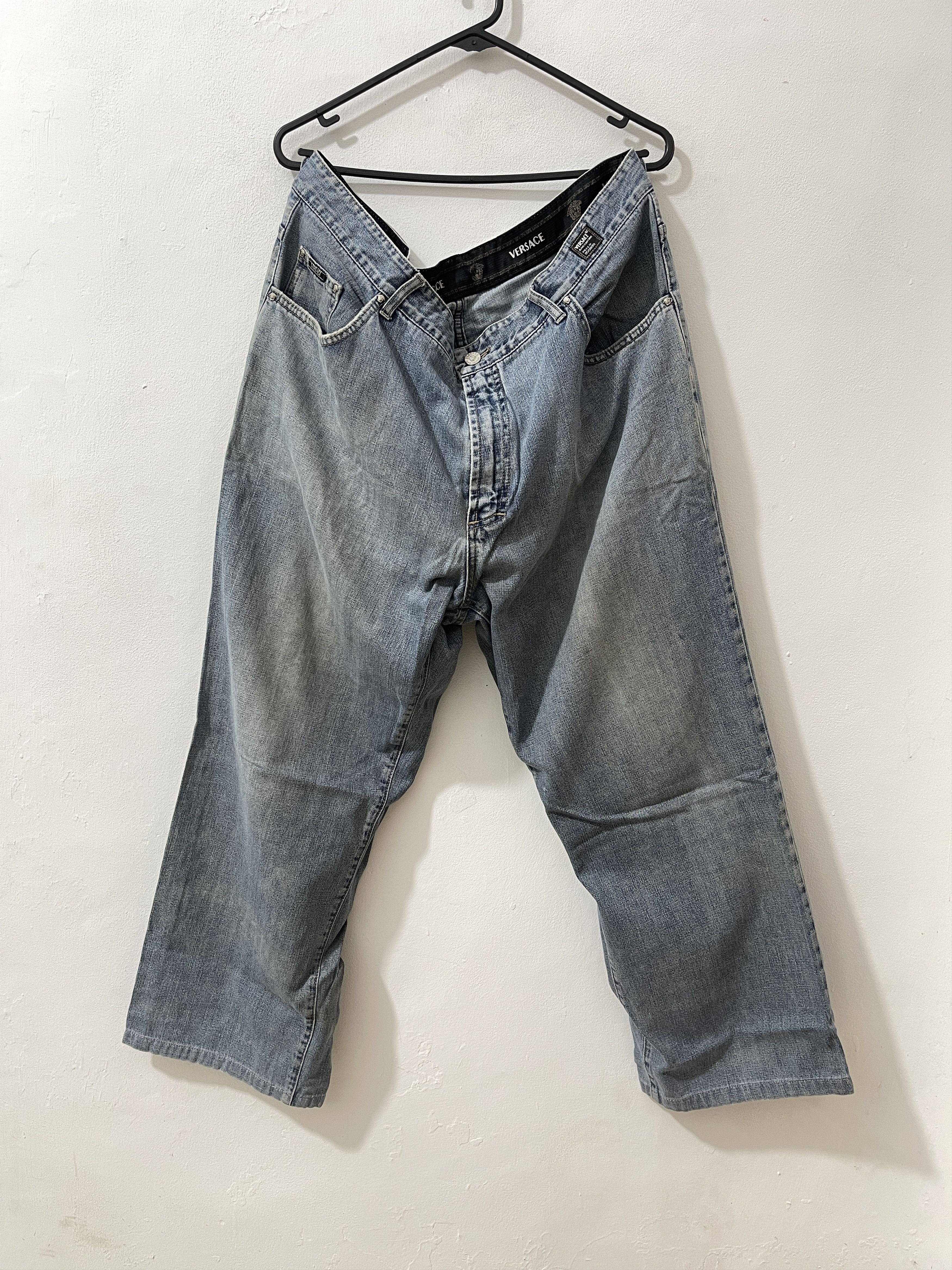 Versace Vintage Versace Jeans Couture Faded Distressed Baggy Pants Size US 42 / EU 58 - 1 Thumbnail