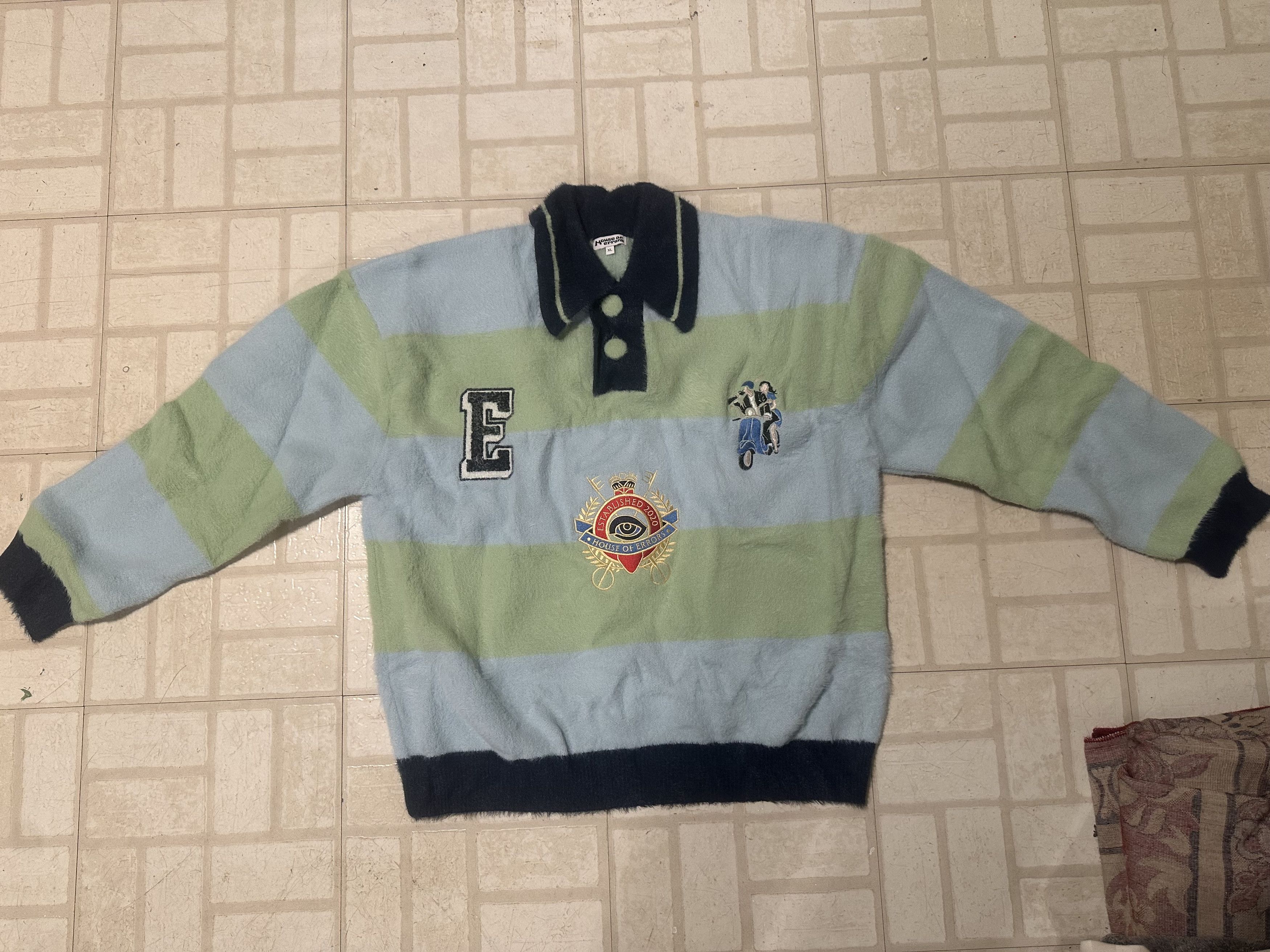 House of Errors SHAGGY KNITTED STRIPED SWEATER Size US XL / EU 56 / 4 - 1 Thumbnail