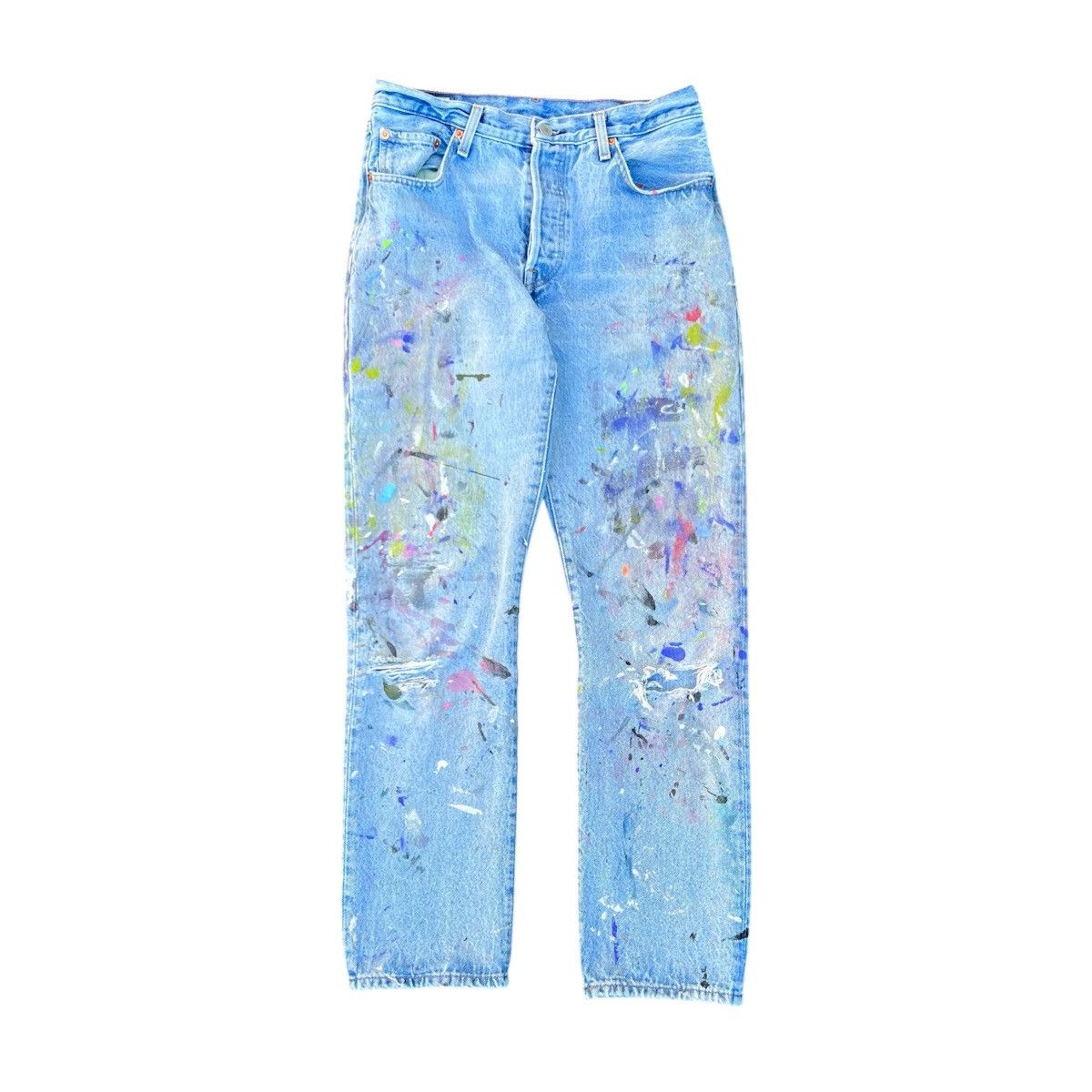 Levi's Vintage Distressed Thrashed Paint Splattered Levis 501 Jeans Size US 29 - 1 Thumbnail