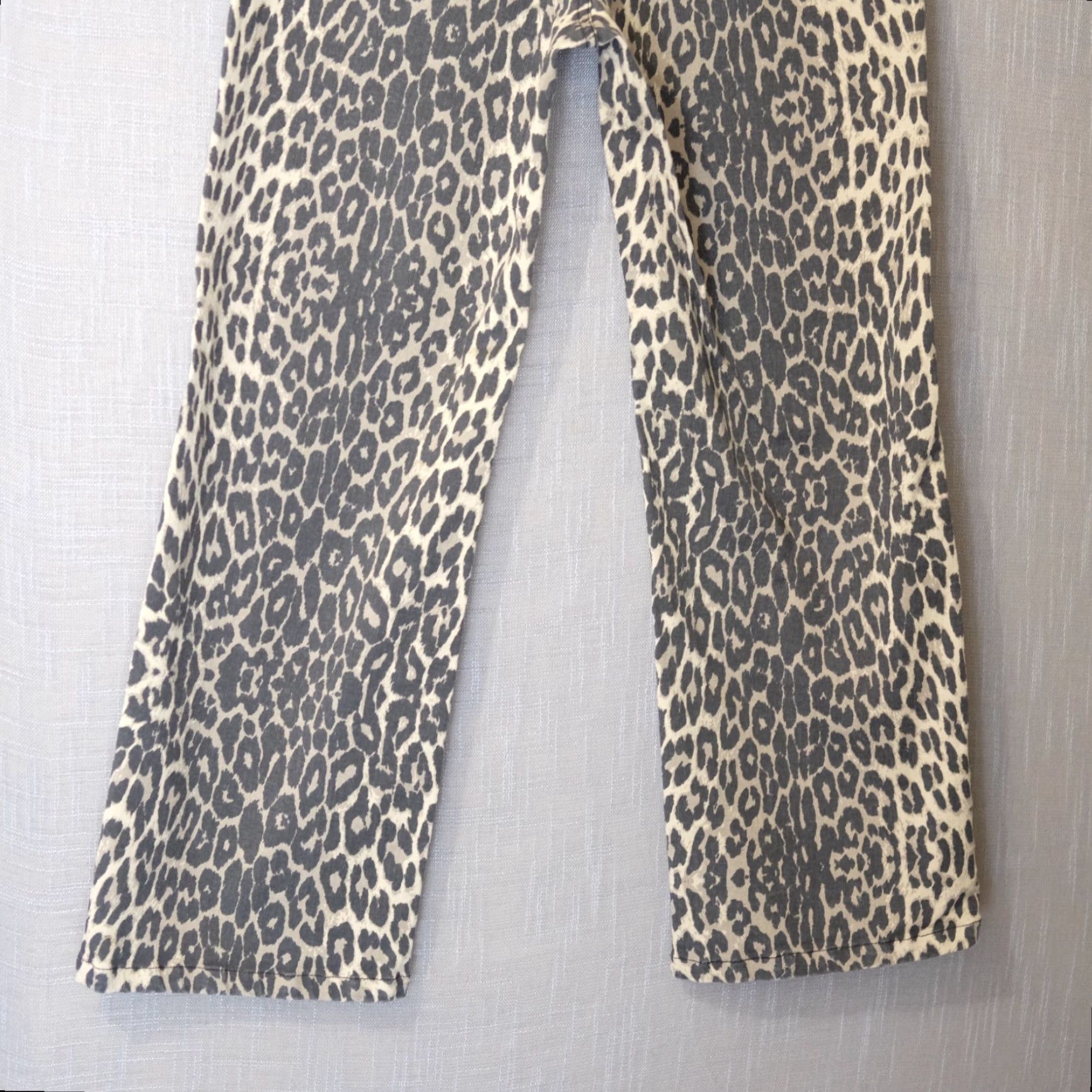 Vintage VINTAGE White Birch Jeans Animal Print Stretch Wide-Leg Womens 8 Beige/Black 29in Inseam 5-Pocket Denim Cotton/Spandex Womens Size 30" / US 8 / IT 44 - 7 Thumbnail