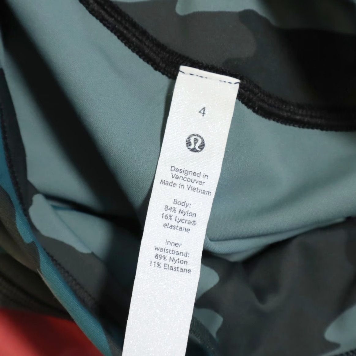 Lululemon Lululemon High Stretch Base Pace HR Crop Nylon Woven Leggings Pants Green Camouflage Women's 4 Size 27" / US 4 / IT 40 - 5 Thumbnail