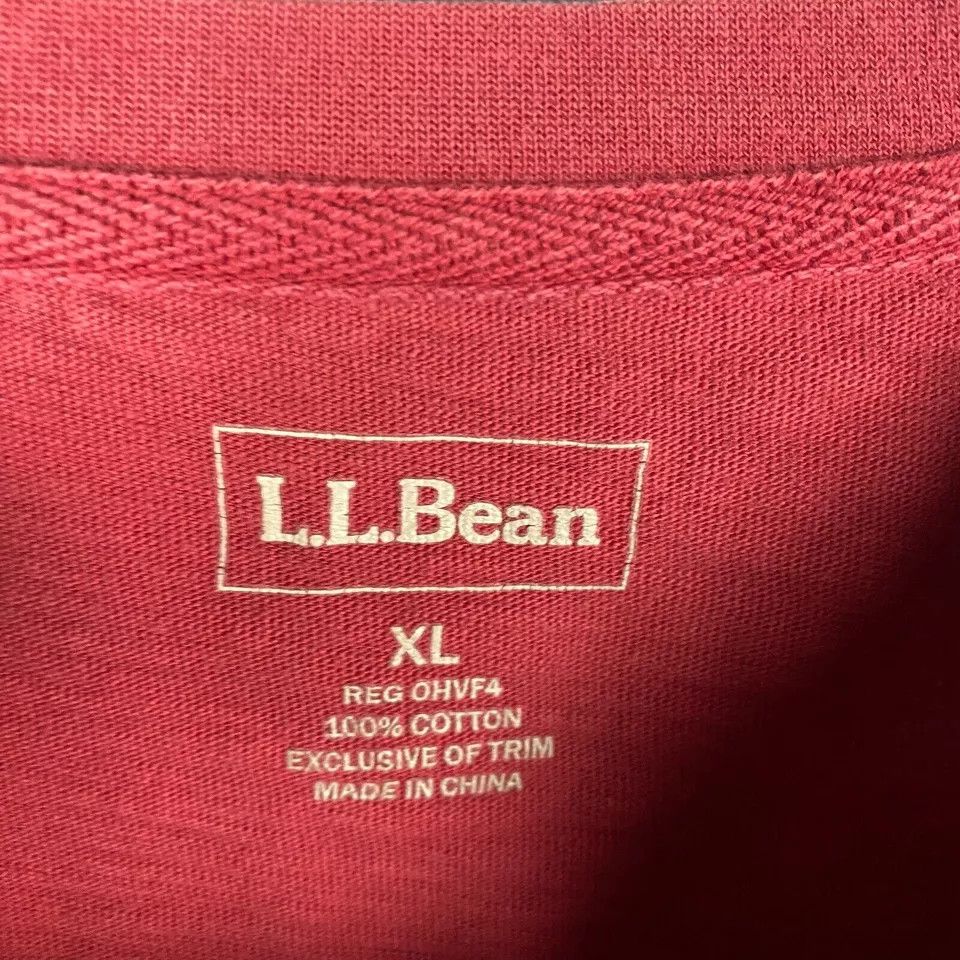 L.L. Bean LL Bean T-Shirt Men's XL Short Sleeve Red Casual Extra Large Size US XL / EU 56 / 4 - 2 Thumbnail