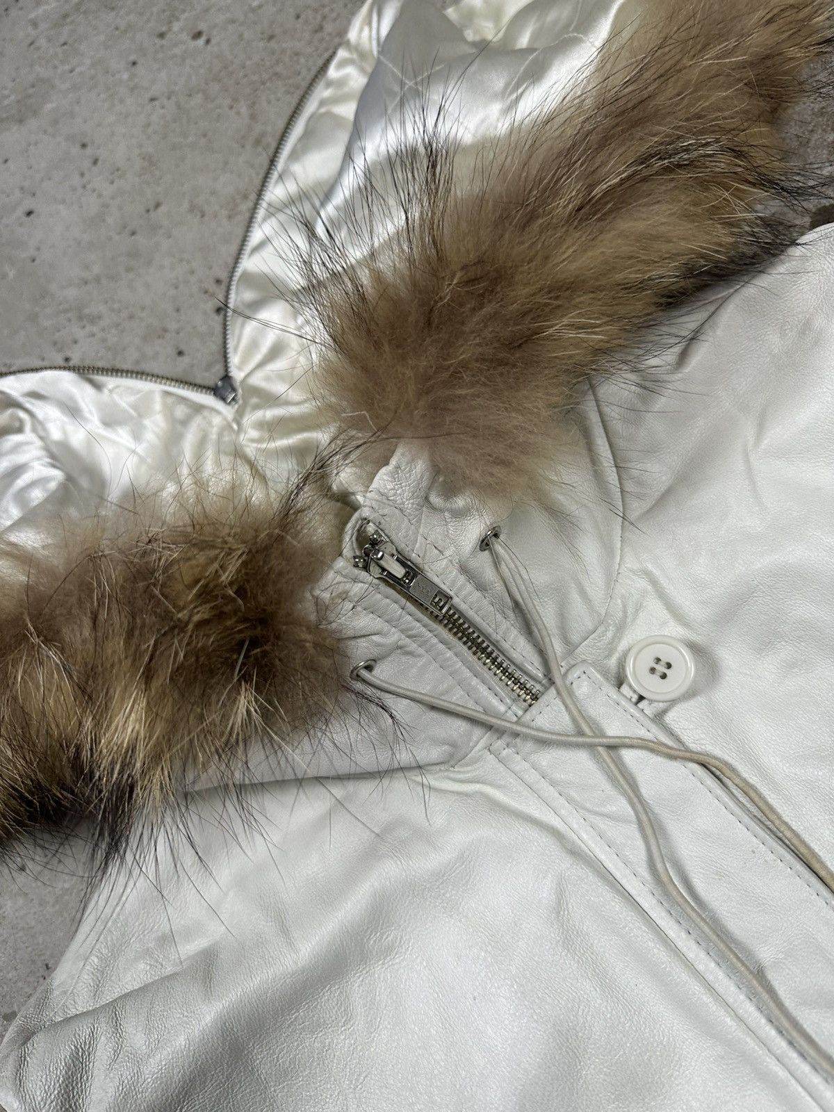 Japanese Brand Vintage Y2K N2B Leather Bomber Racoon Fur Jacket Flyers Size US S / EU 44-46 / 1 - 12 Thumbnail