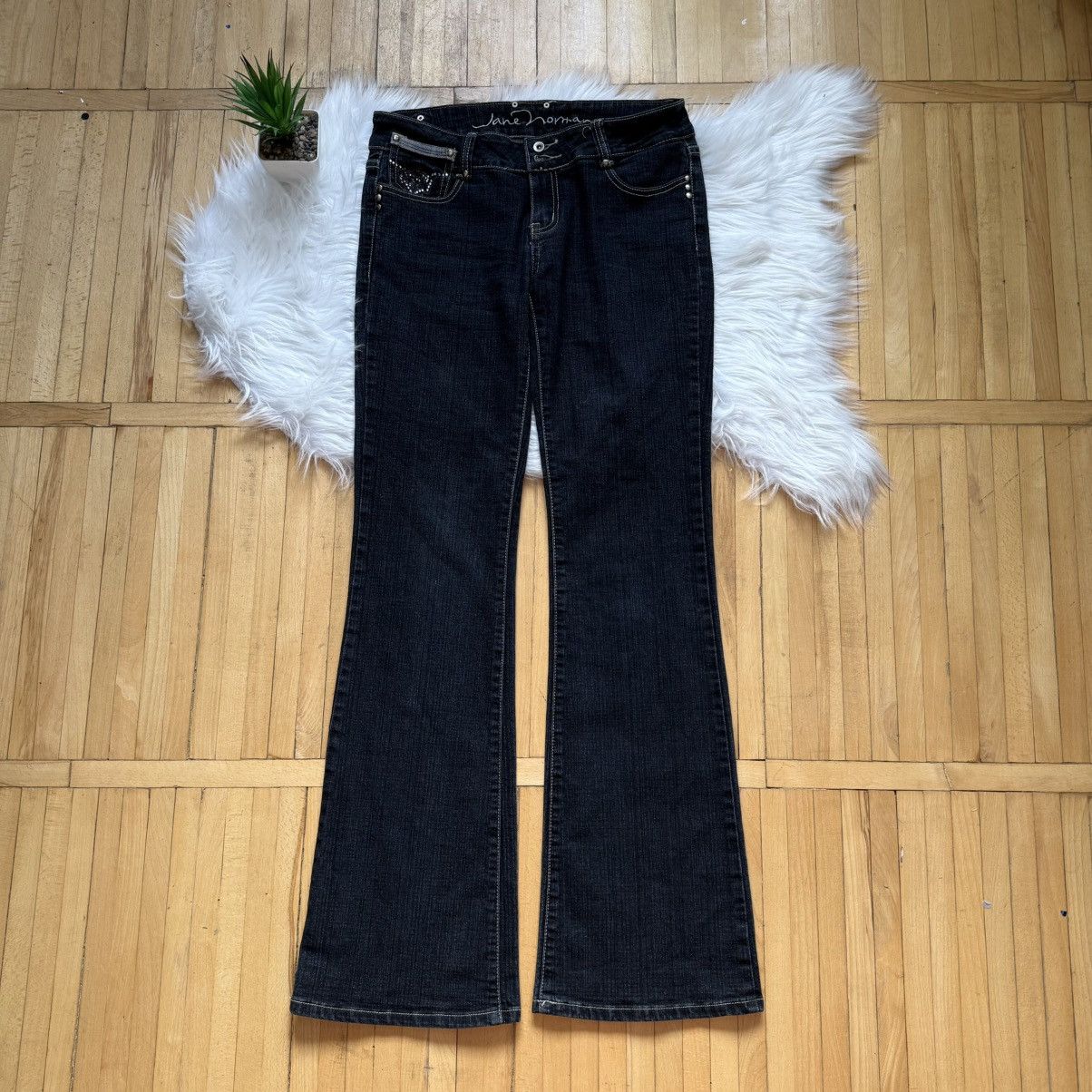 If Six Was Nine 📌 Vintage Jane Norman Y2K Crazy Flare Low Rise Jeans Size 36" / US 14 / IT 50 - 8 Thumbnail