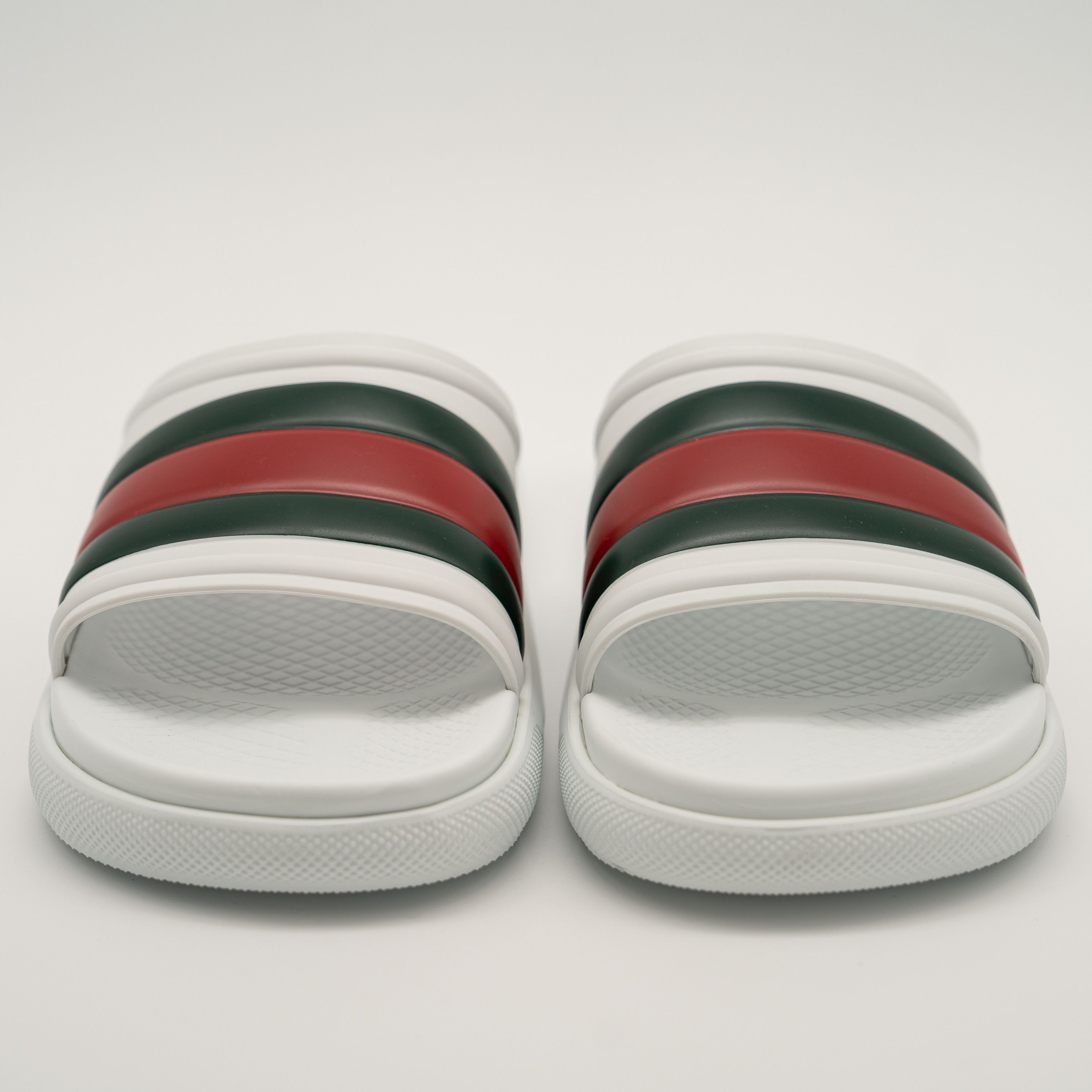 Gucci 8G 8.5 us Gucci Web Slides Sandals White Green Red Rubber Size US 8.5 / EU 41-42 - 2 Thumbnail
