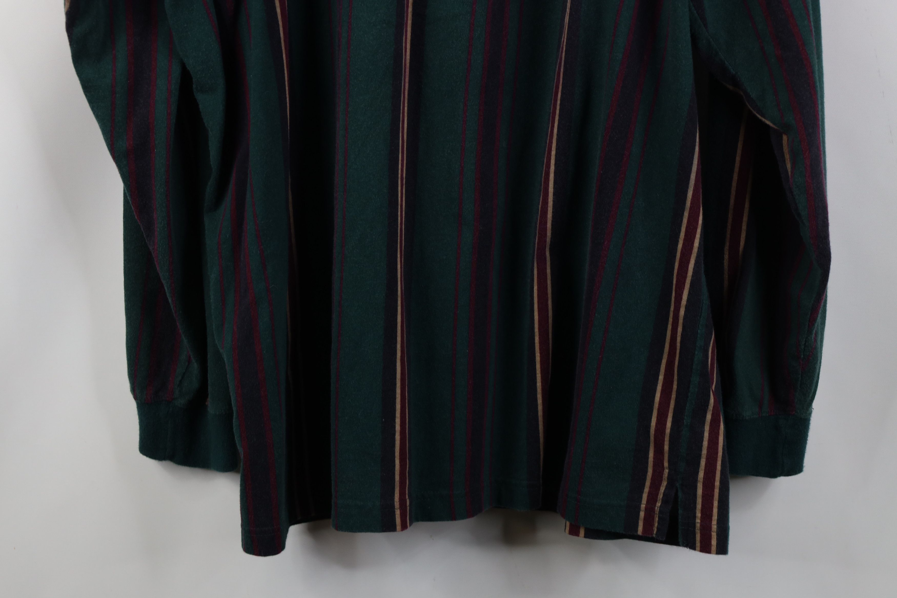 Vintage Vintage 90s Streetwear Striped Long Sleeve Rugby Polo Shirt Size US L / EU 52-54 / 3 - 14 Thumbnail