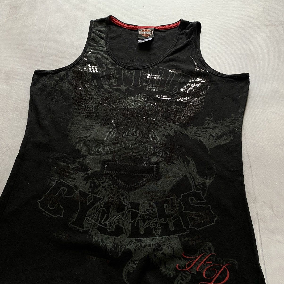 Ed Hardy × Harley Davidson Y2K Harley Davidson Rhinestone Eagle Big Logo Tank Top Tee Size US L / EU 52-54 / 3 - 2 Thumbnail
