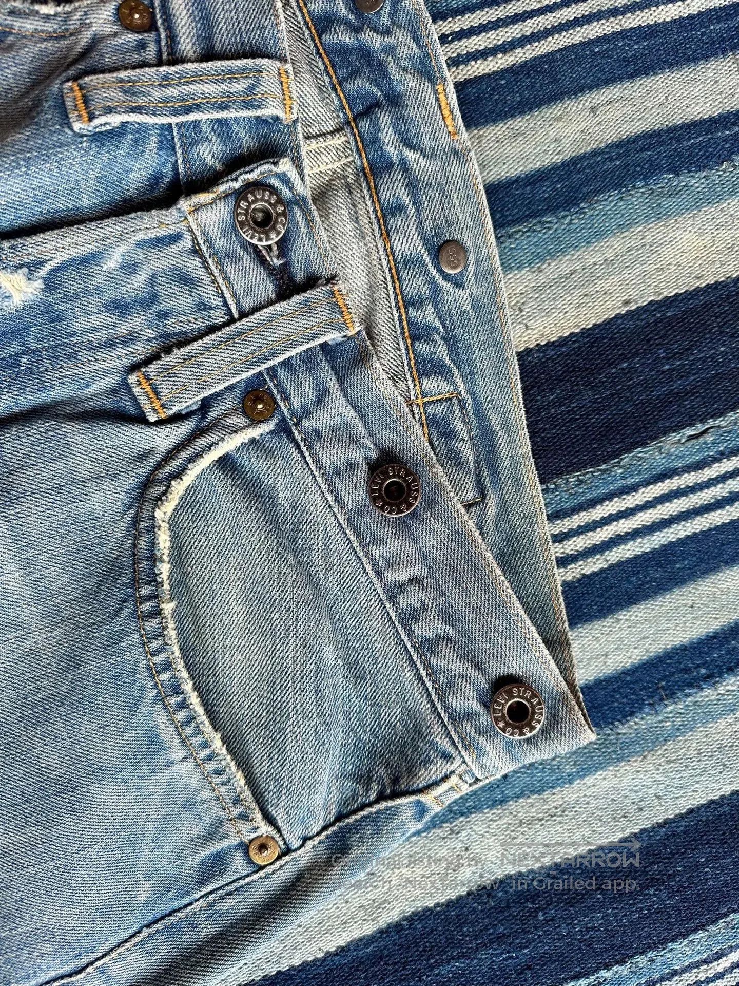 Levi's vintage levi's 555 raw denim washed pants. Size US 32 / EU 48 - 4 Thumbnail