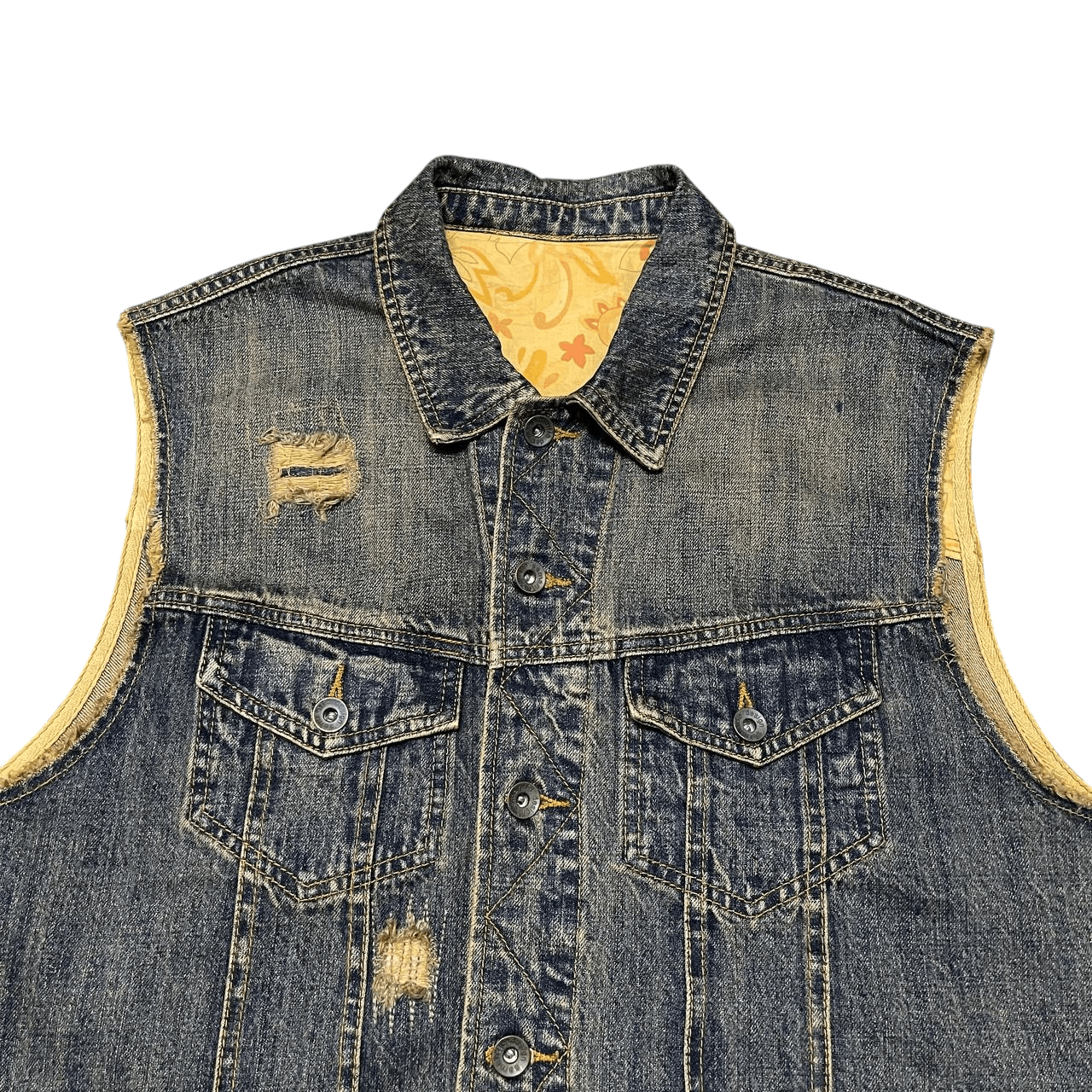 semanticdesign Semantic Design Distressed Denim Vest Size US L / EU 52-54 / 3 - 2 Thumbnail