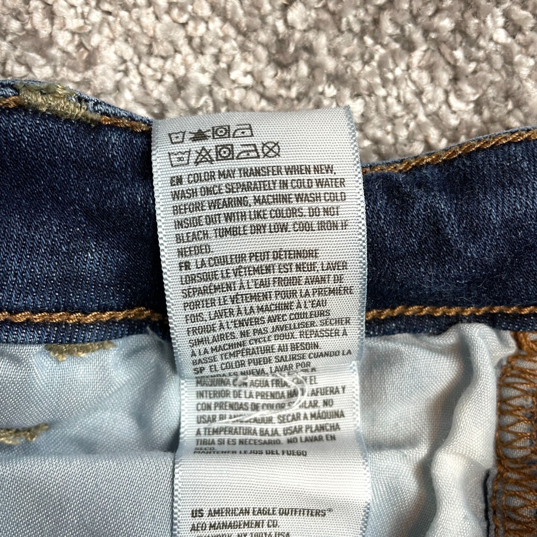 American Eagle Outfitters American Eagle Jeans Womens 00 Short Blue Jegging Distressed Next Level Stretch Size 40" / US 18 - 5 Thumbnail