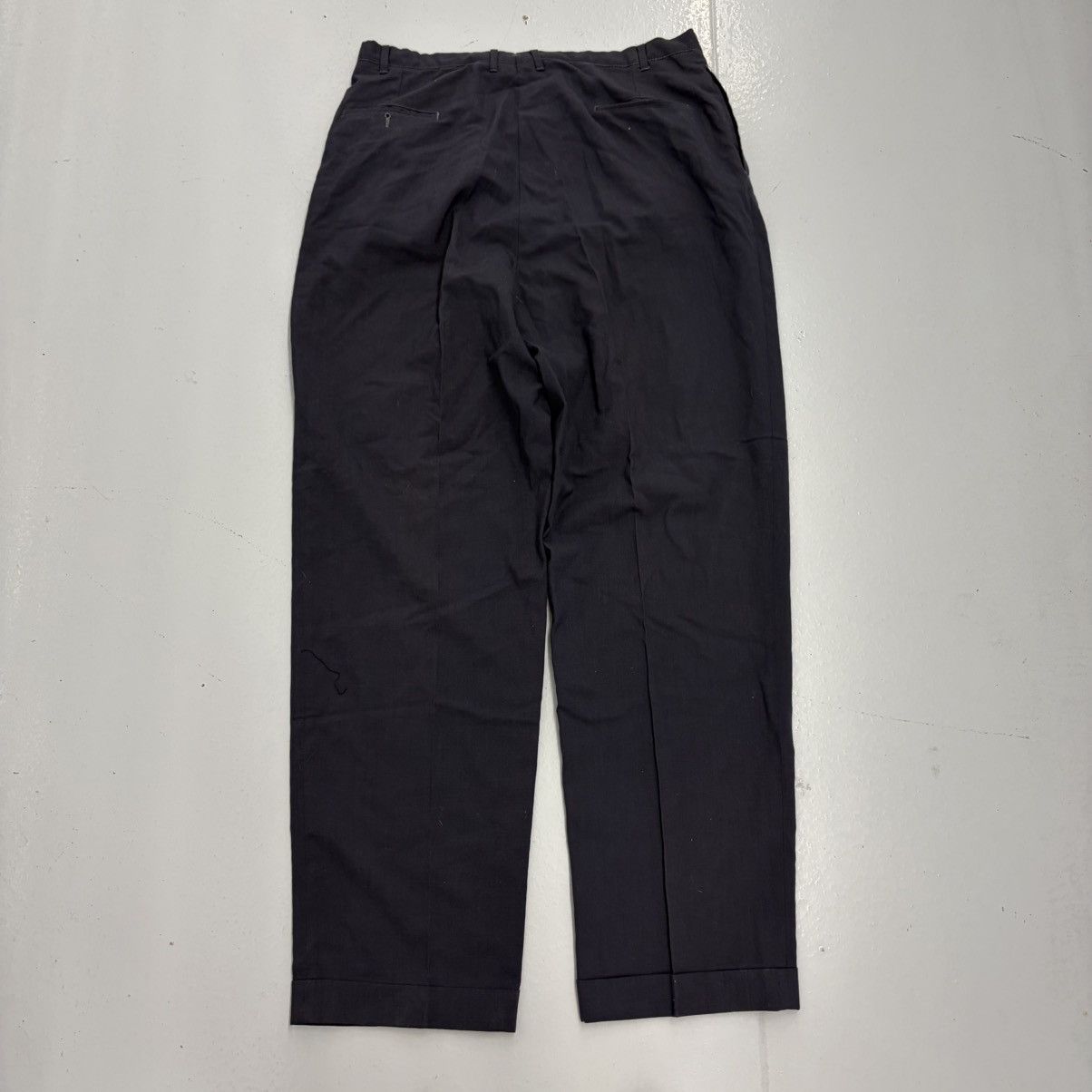 Other Vintage 50s Grey/Blue Wool/Cotton Pleated Trousers 38x33 Size US 38 / EU 54 - 3 Thumbnail